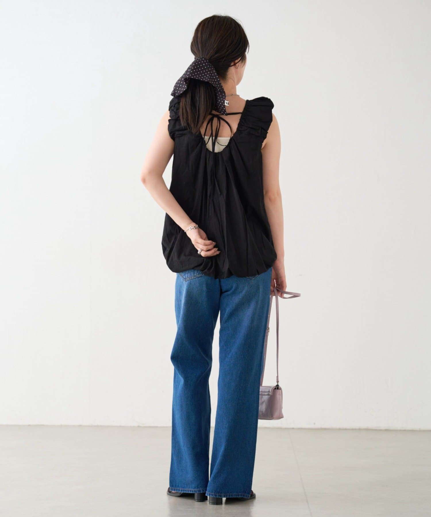 Kastane(カスタネ) 【前後2WAY】B バルーンバックリボンチュニック