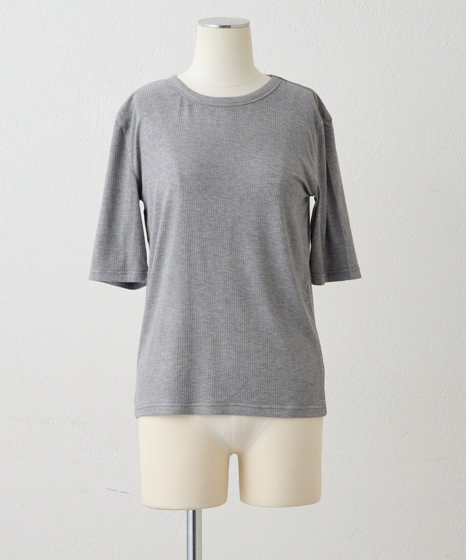 ear PAPILLONNER(イア パピヨネ) 《着回し力抜群/2点セット/別々にも着れる/ストレッチ》セットリブTシャツ【SUM1 STYLE(スミスタイル)】