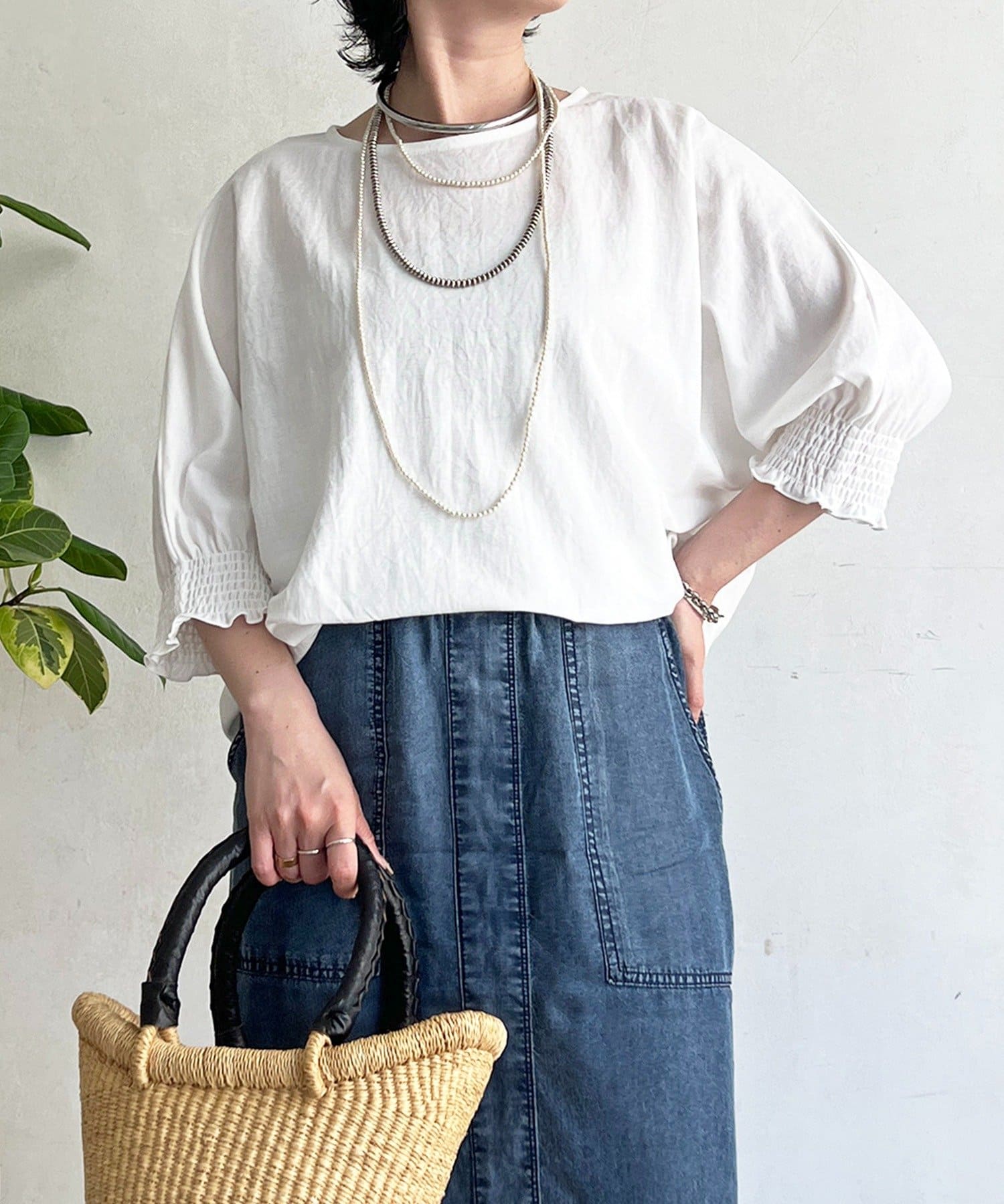 un dix cors(アンディコール) 接触冷感シャーリング袖プルオーバー