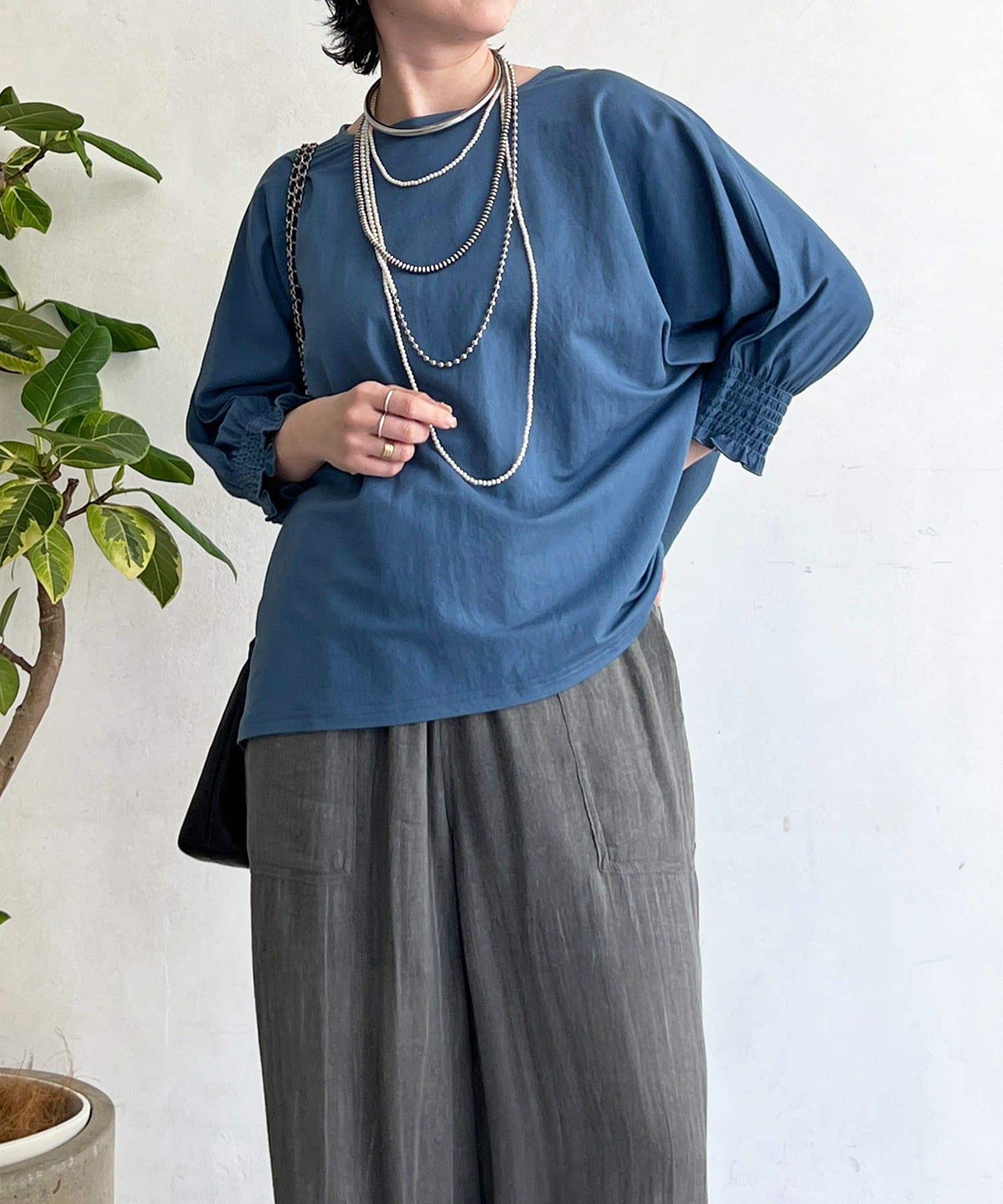 un dix cors(アンディコール) 接触冷感シャーリング袖プルオーバー