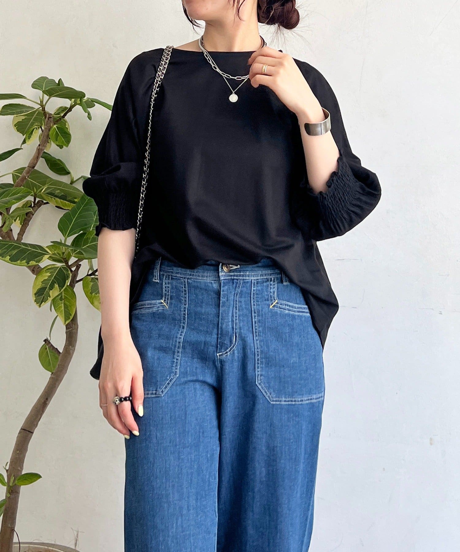 un dix cors(アンディコール) 接触冷感シャーリング袖プルオーバー