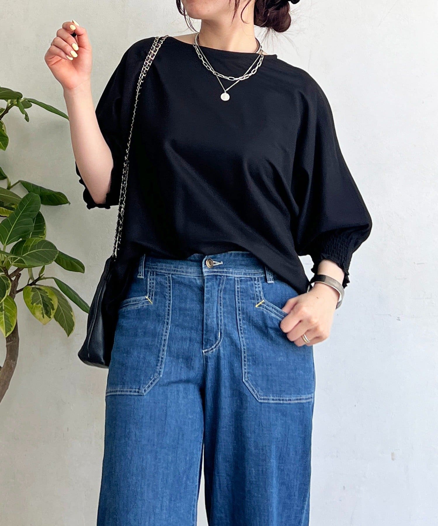 un dix cors(アンディコール) 接触冷感シャーリング袖プルオーバー