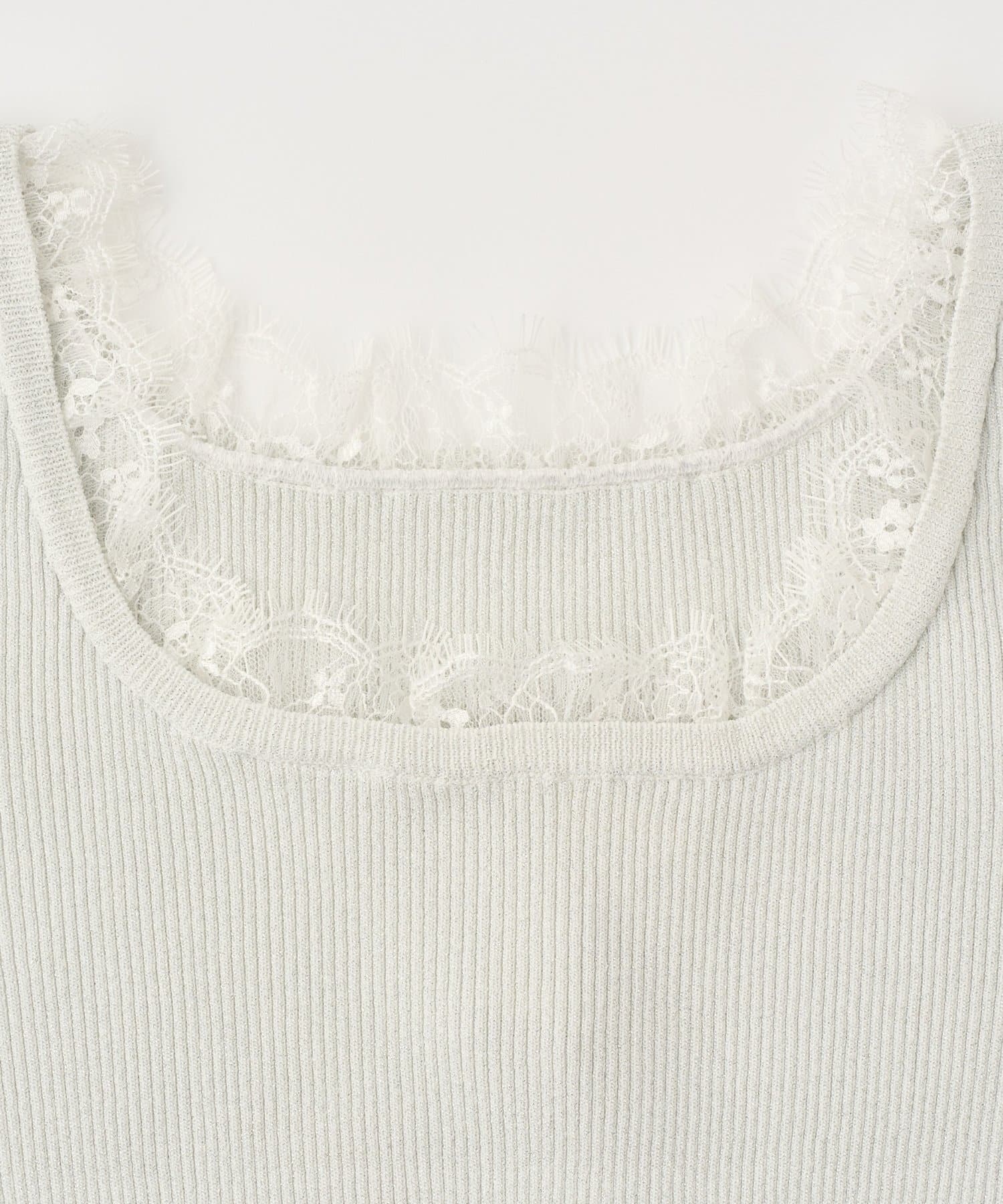 La boutique BonBon(ラブティックボンボン) クールタッチUVレース付き前後2WAYラメリブニット