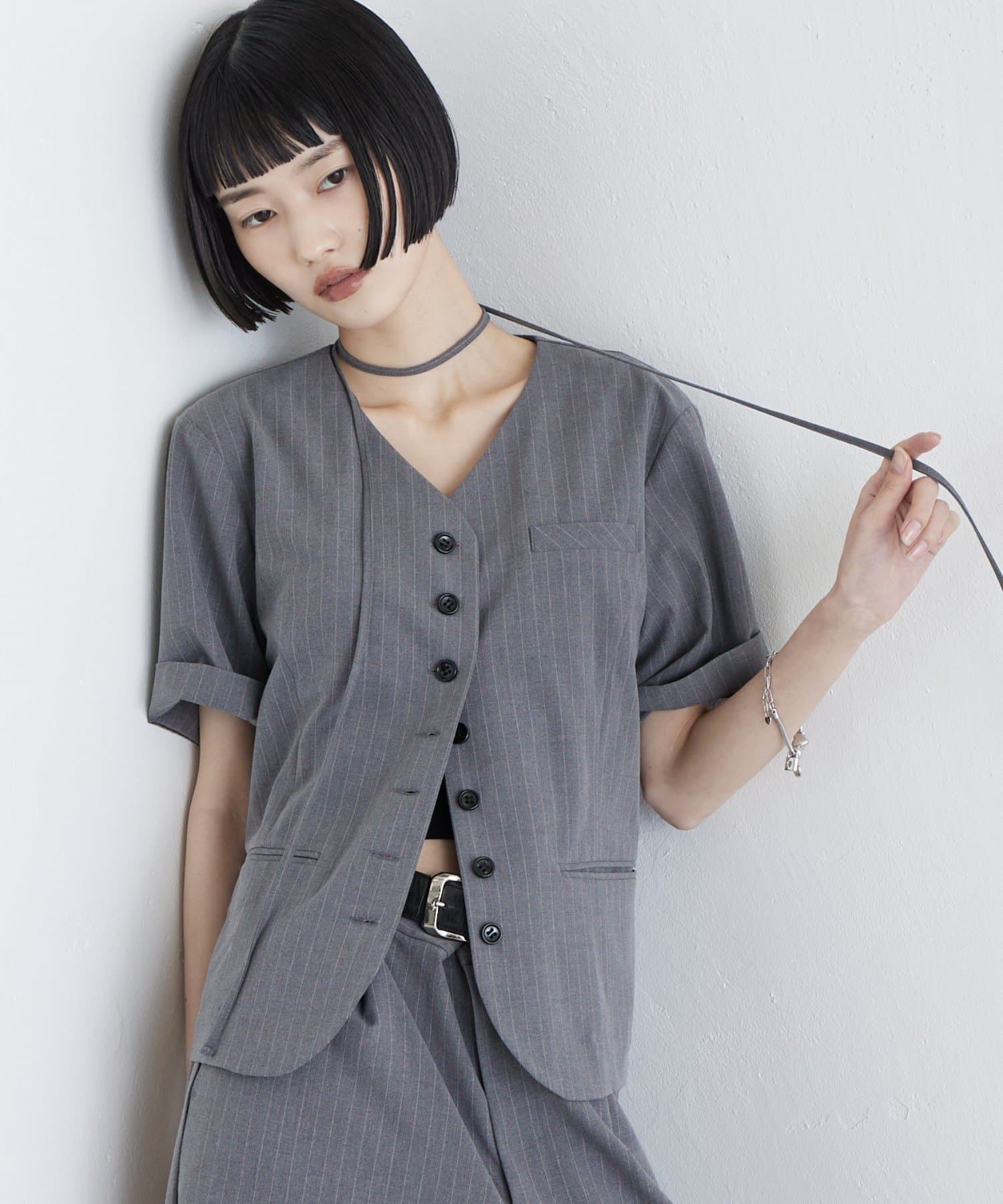Lui's(ルイス) ストライプ半袖ジャケット