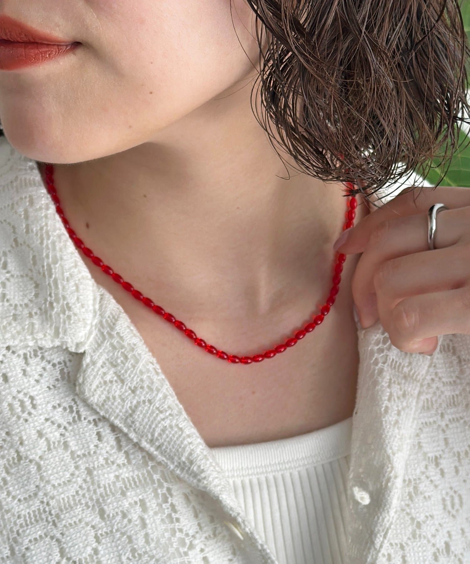 CPCM(シーピーシーエム) グラスビーズネックレス