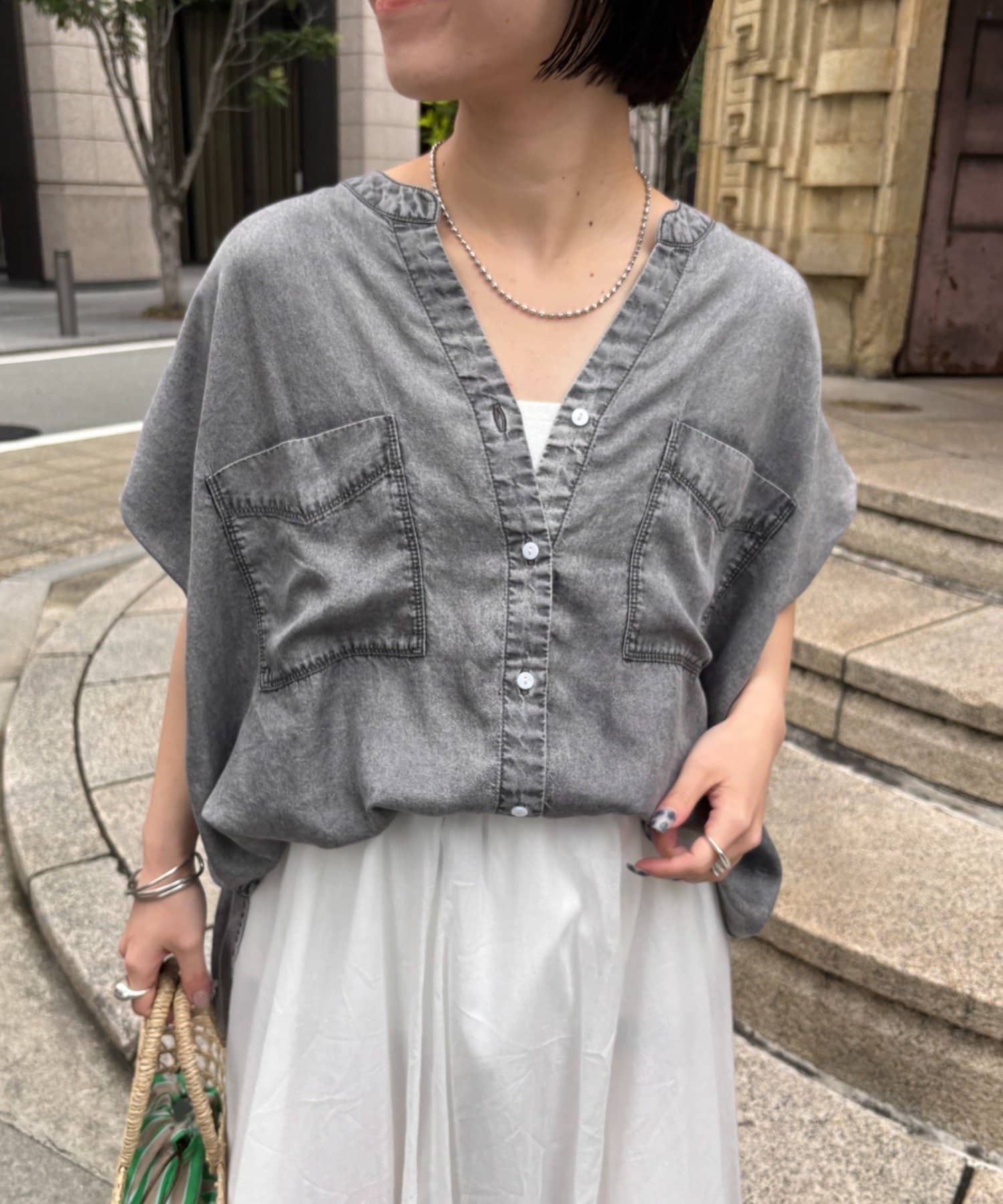 Jena　espace merveilleux(ジェナ　エスパスメルヴェイユ) テンセルフレンチシャツ