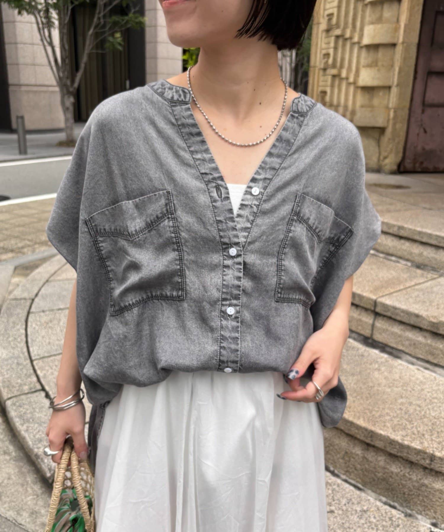 Jena　espace merveilleux(ジェナ　エスパスメルヴェイユ) テンセルフレンチシャツ