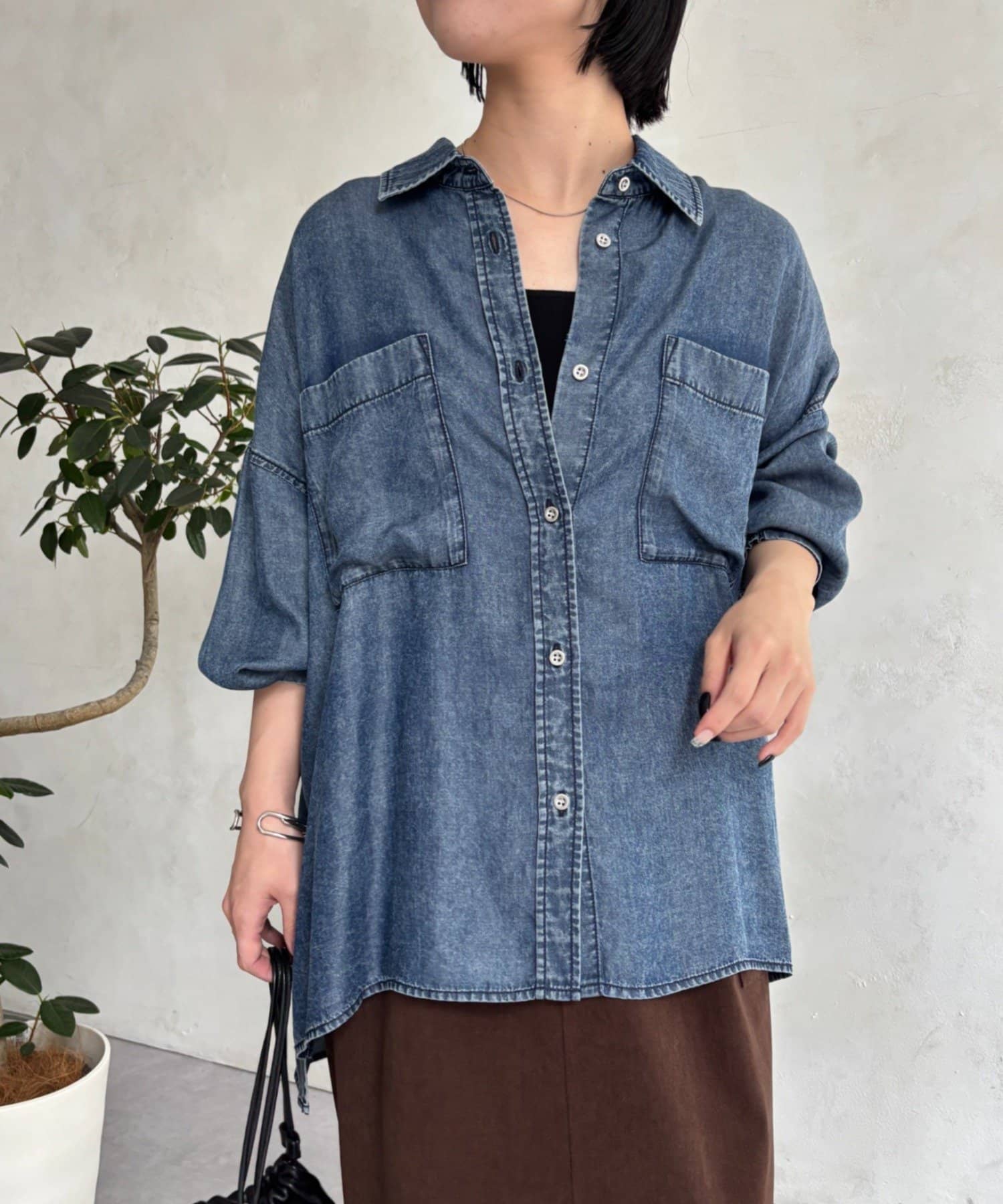Jena　espace merveilleux(ジェナ　エスパスメルヴェイユ) テンセルバックシャーリングシャツ
