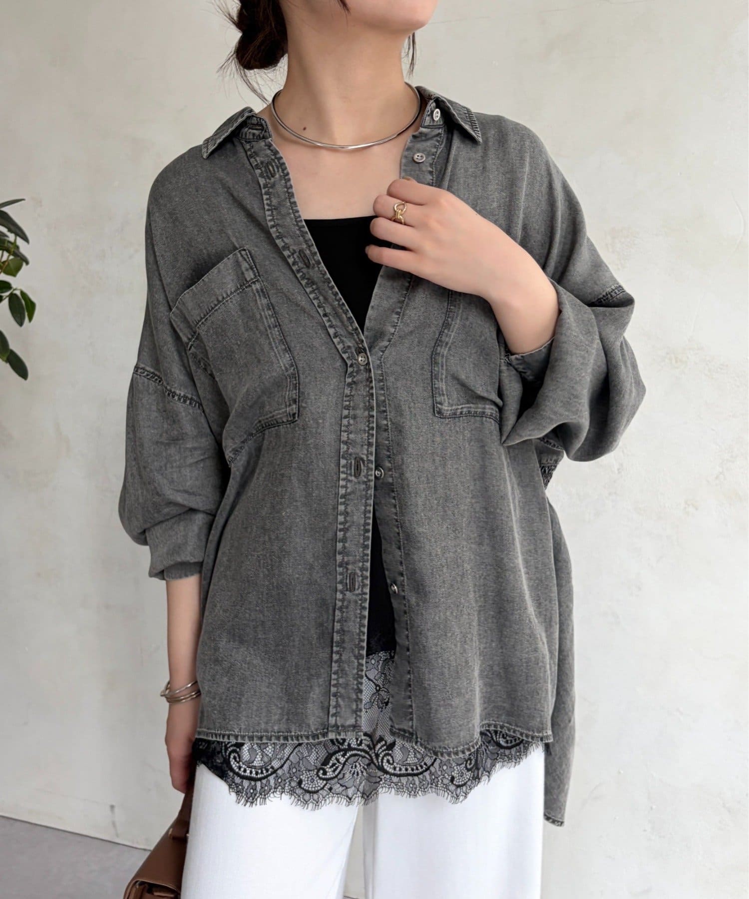 Jena　espace merveilleux(ジェナ　エスパスメルヴェイユ) テンセルバックシャーリングシャツ