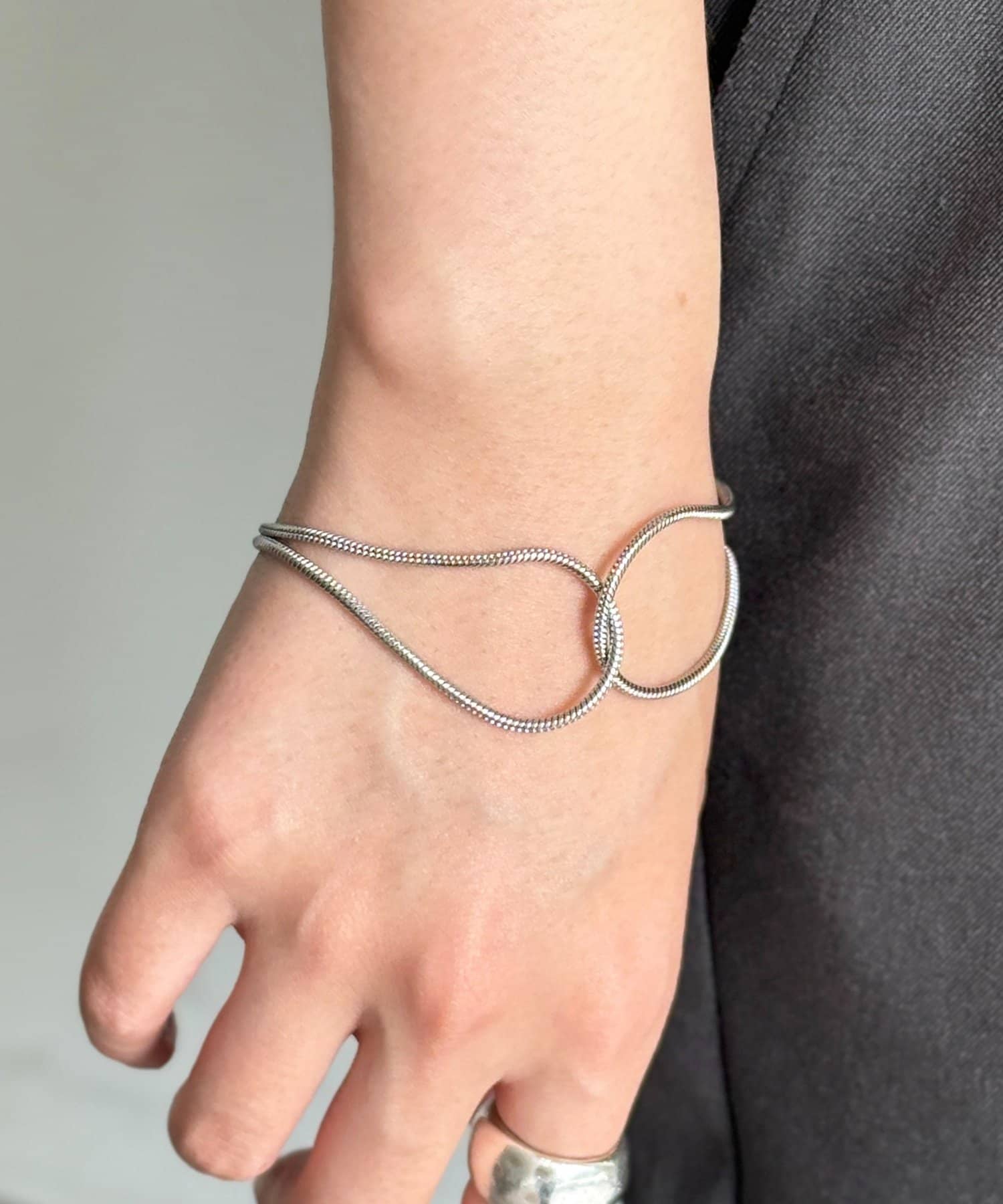 CPCM(シーピーシーエム) ステンレスダブルチェーンブレスレット