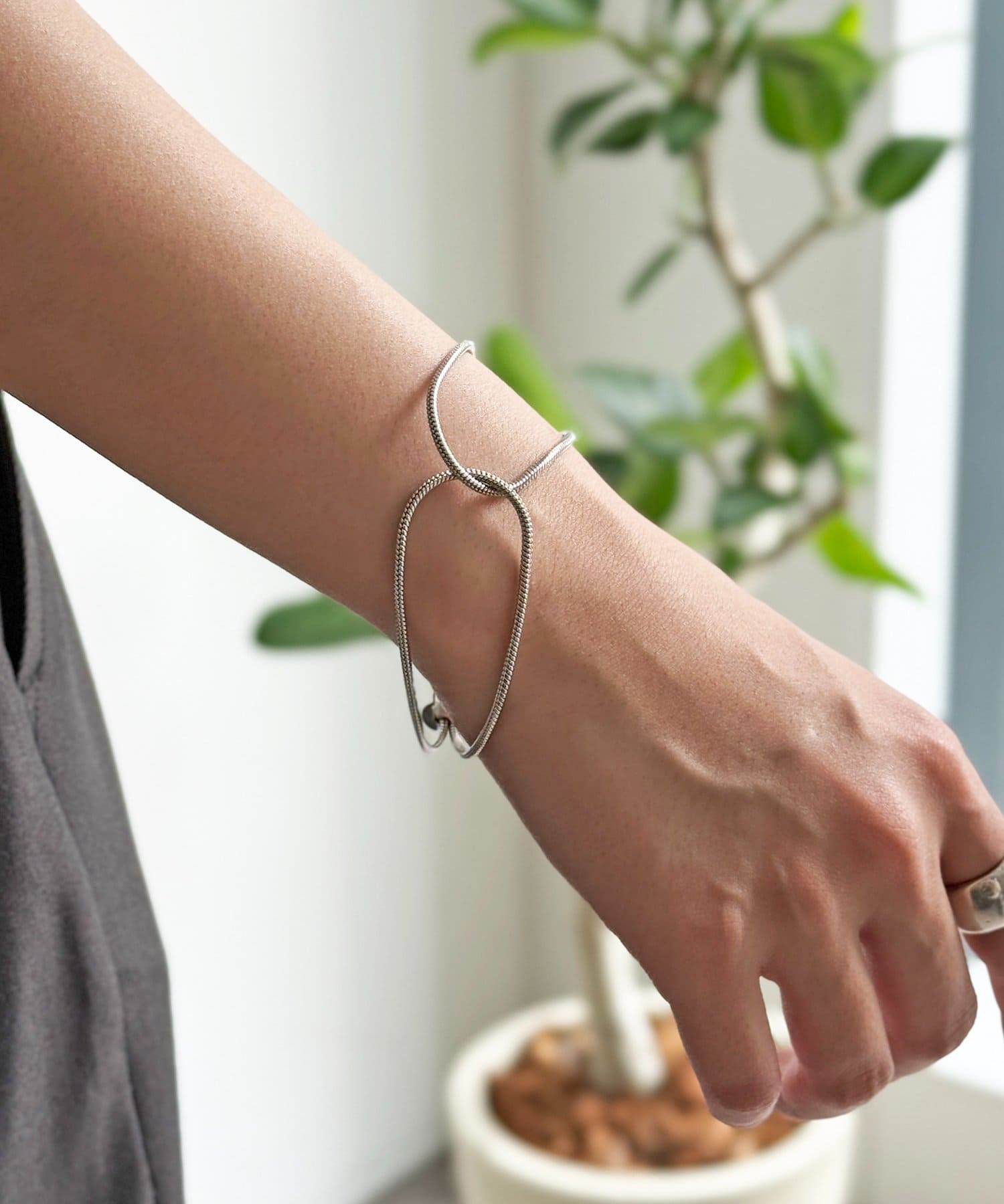 CPCM(シーピーシーエム) ステンレスダブルチェーンブレスレット