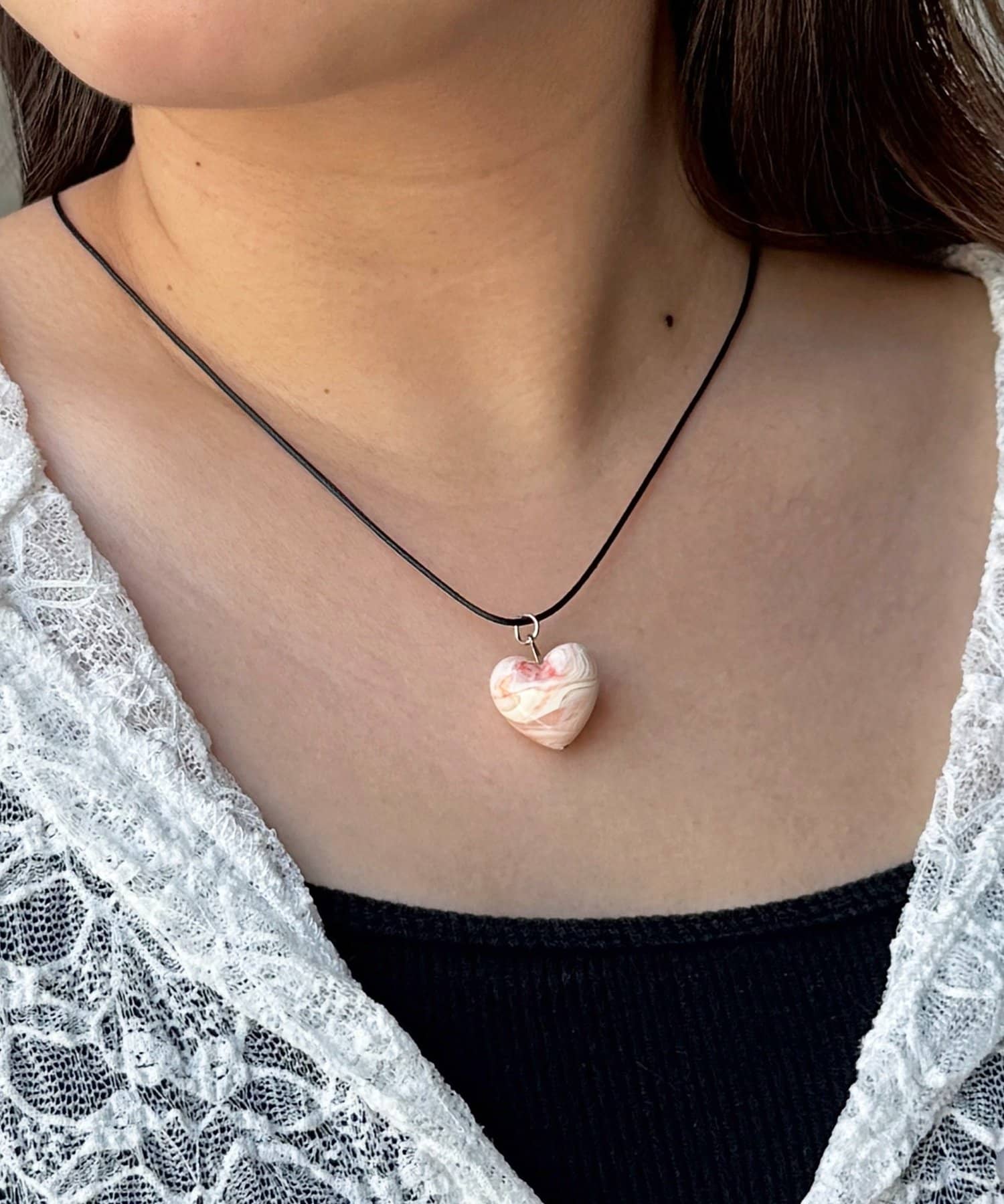 CPCM(シーピーシーエム) アクリルハートネックレス