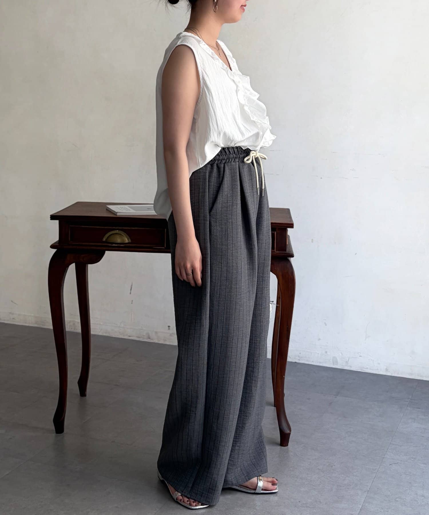 Chez toi(シェトワ) ストライプイージーパンツ