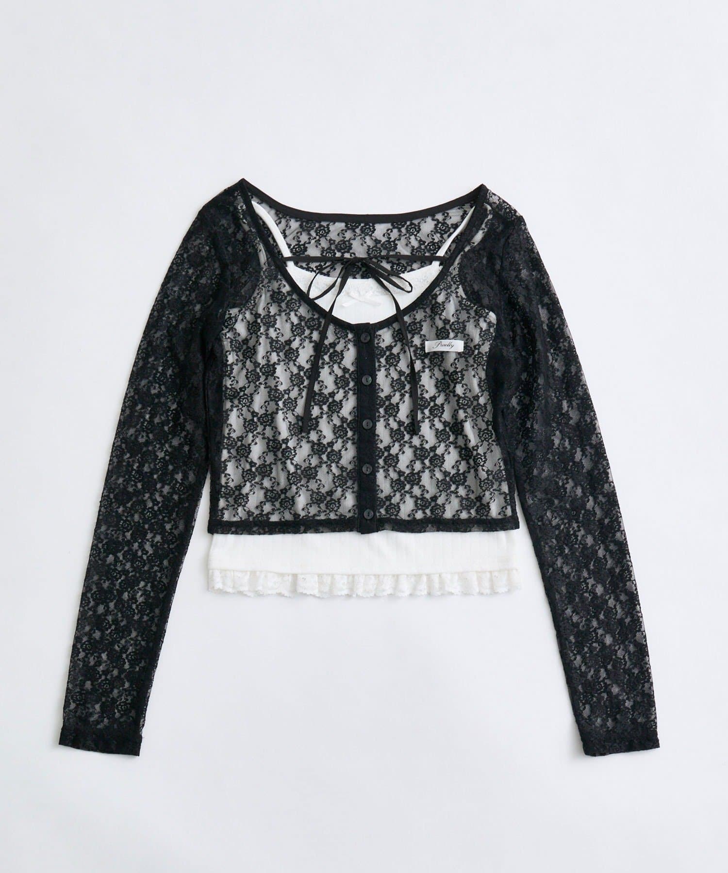 OLIVE des OLIVE(オリーブ デ オリーブ) レースカーデ＋キャミセット