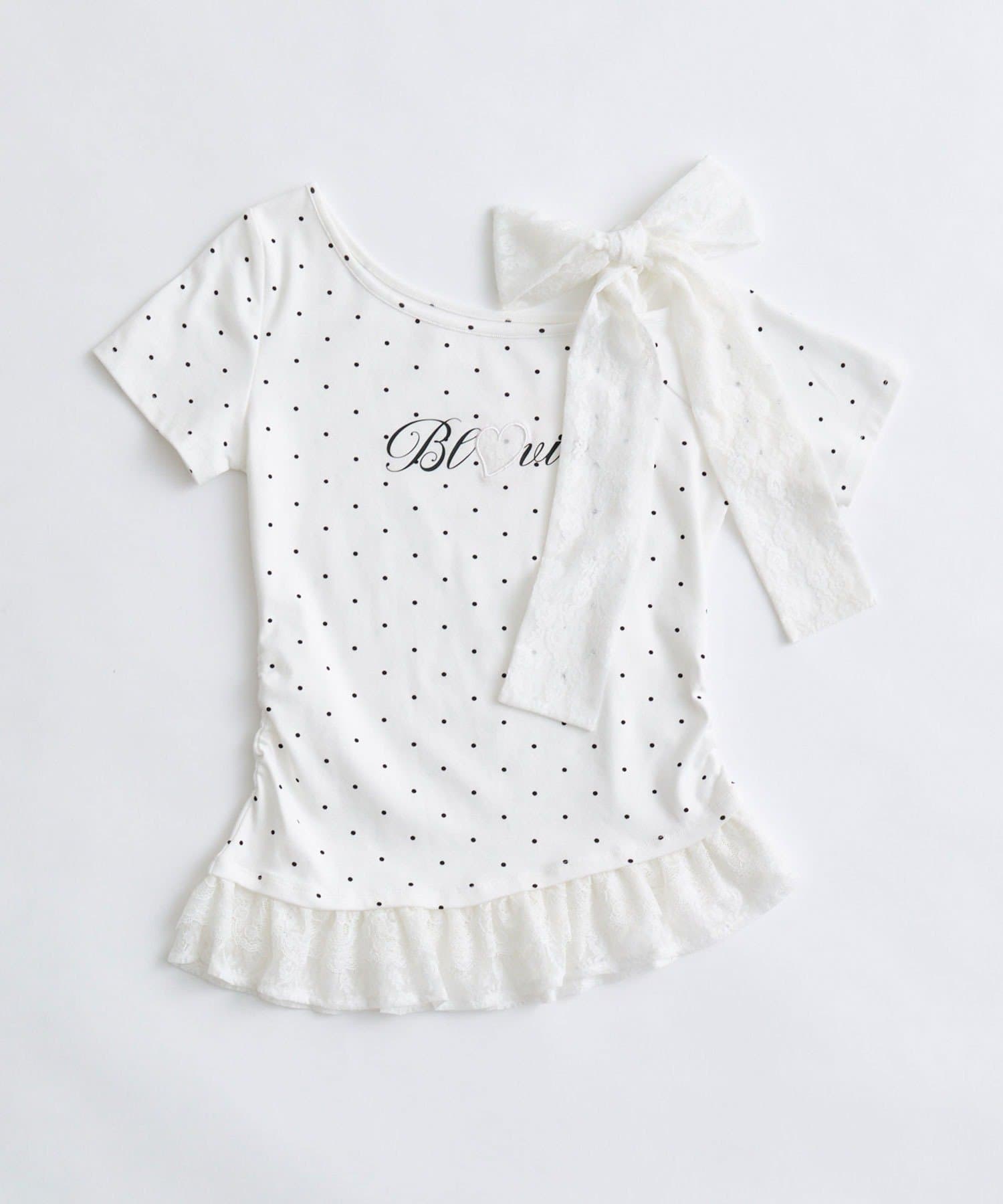 OLIVE des OLIVE(オリーブ デ オリーブ) 肩リボンTシャツ