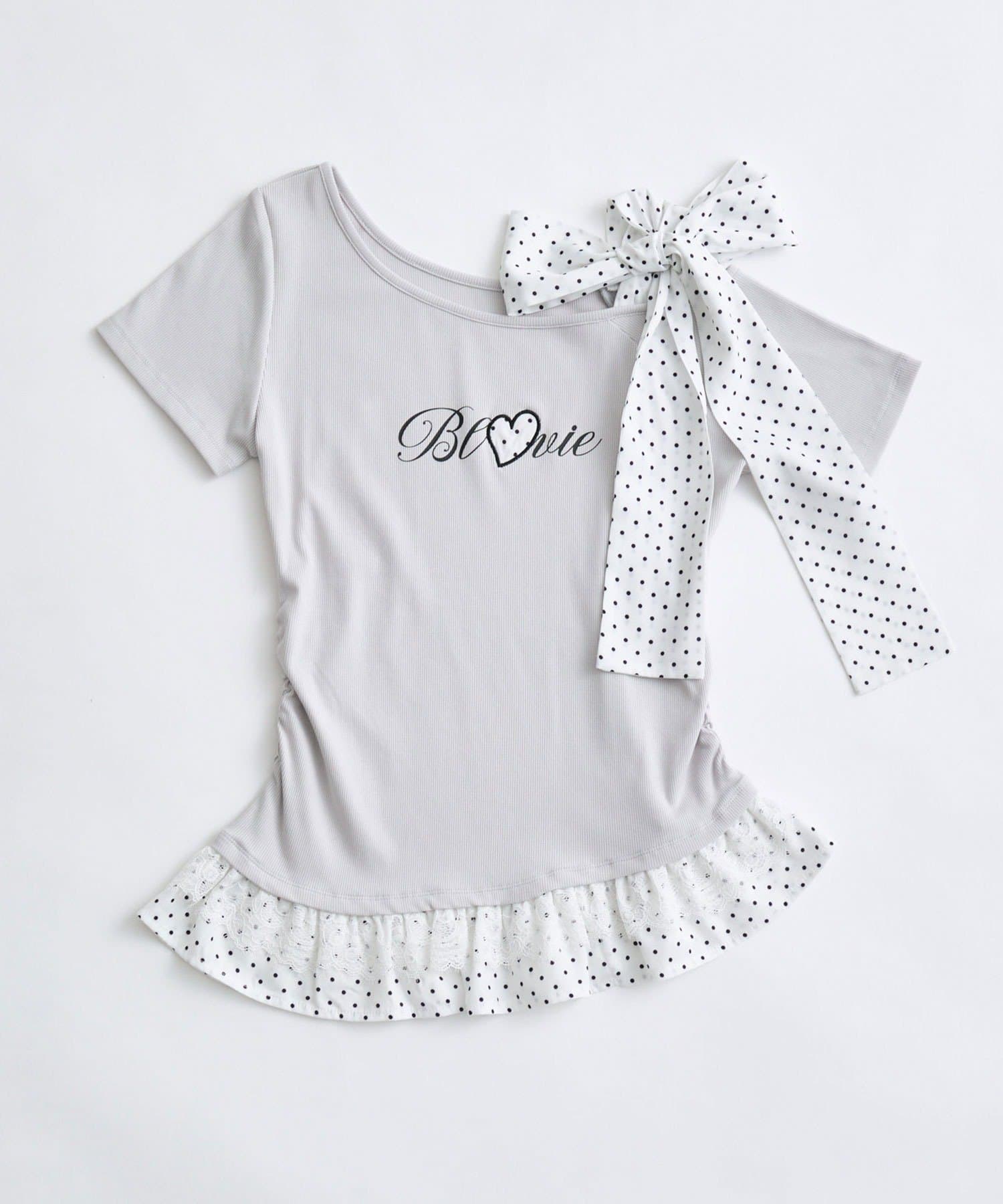 OLIVE des OLIVE(オリーブ デ オリーブ) 肩リボンTシャツ