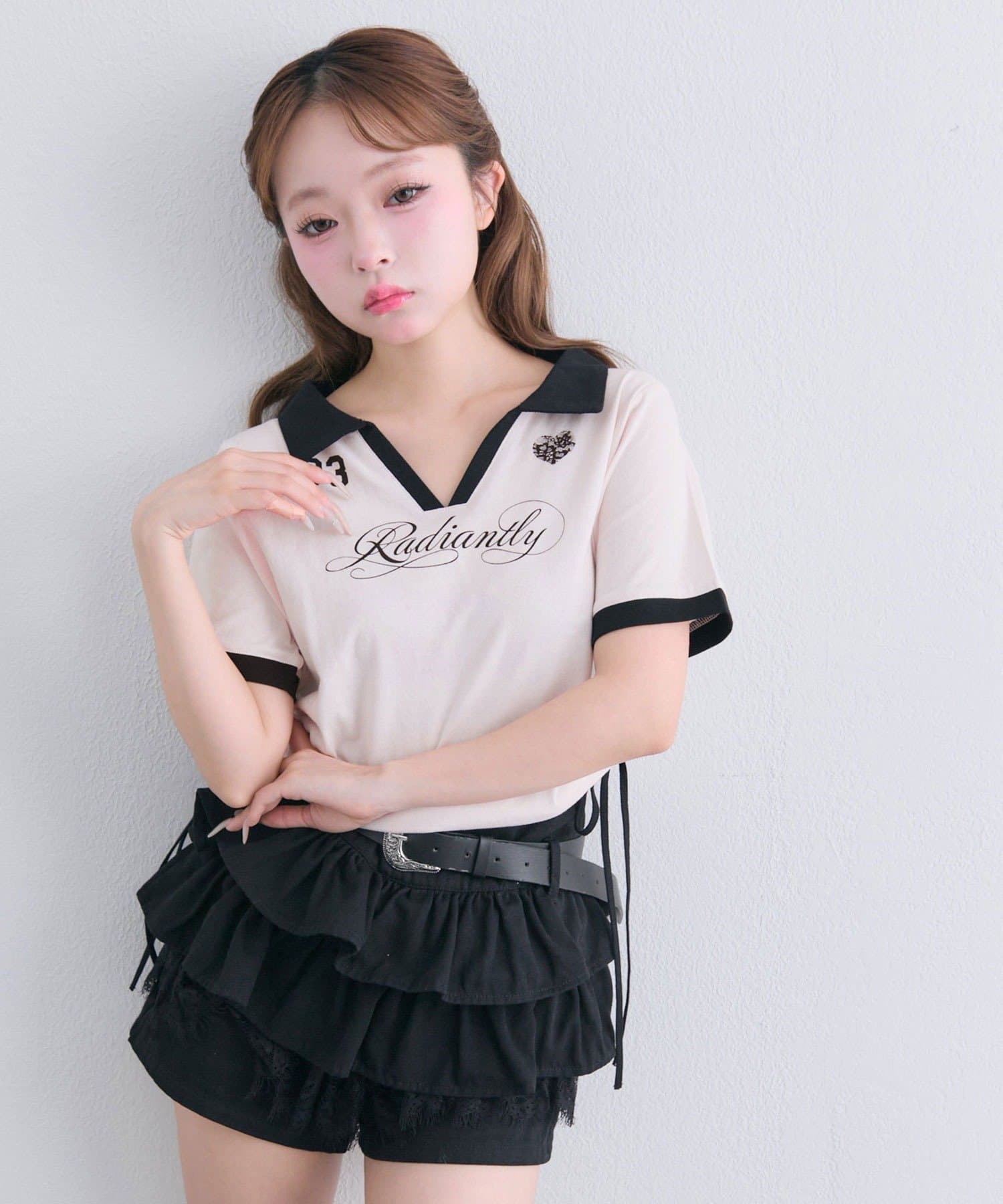 OLIVE des OLIVE(オリーブ デ オリーブ) レーストリムゲームシャツ