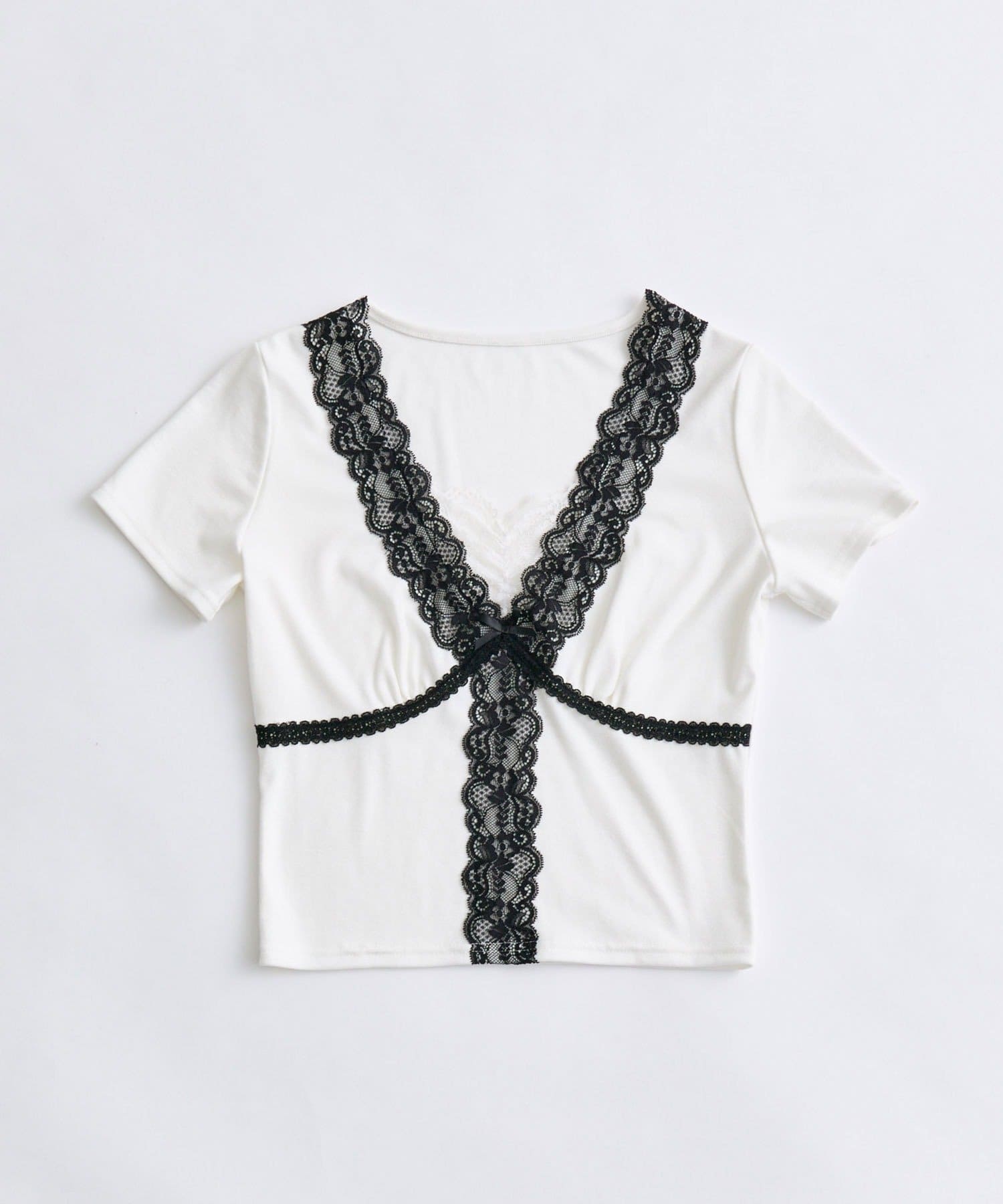 OLIVE des OLIVE(オリーブ デ オリーブ) レース半袖トップス