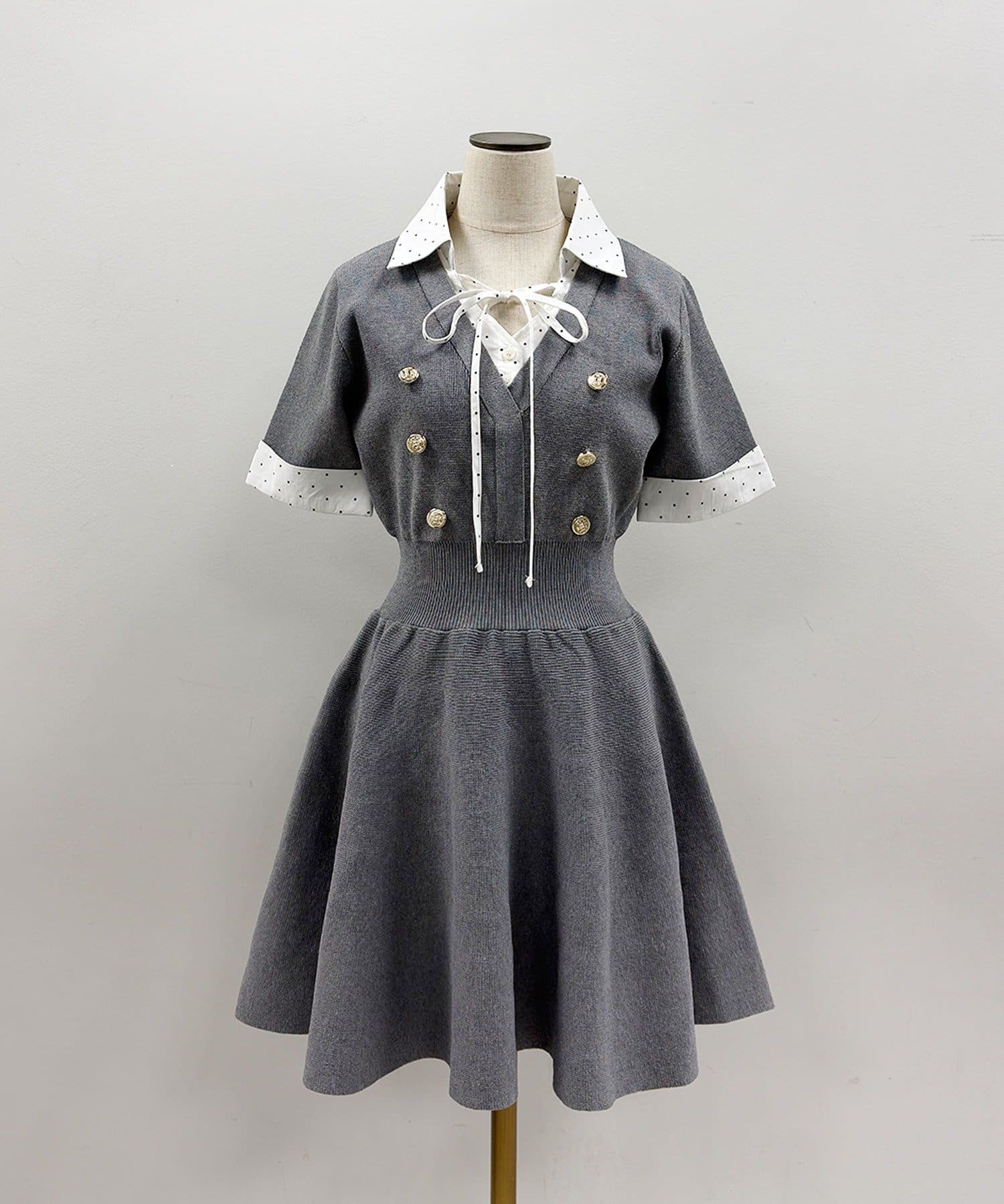 one after another NICE CLAUP(ワンアフターアナザー ナイスクラップ) シャツドッキング半袖ミニワンピース