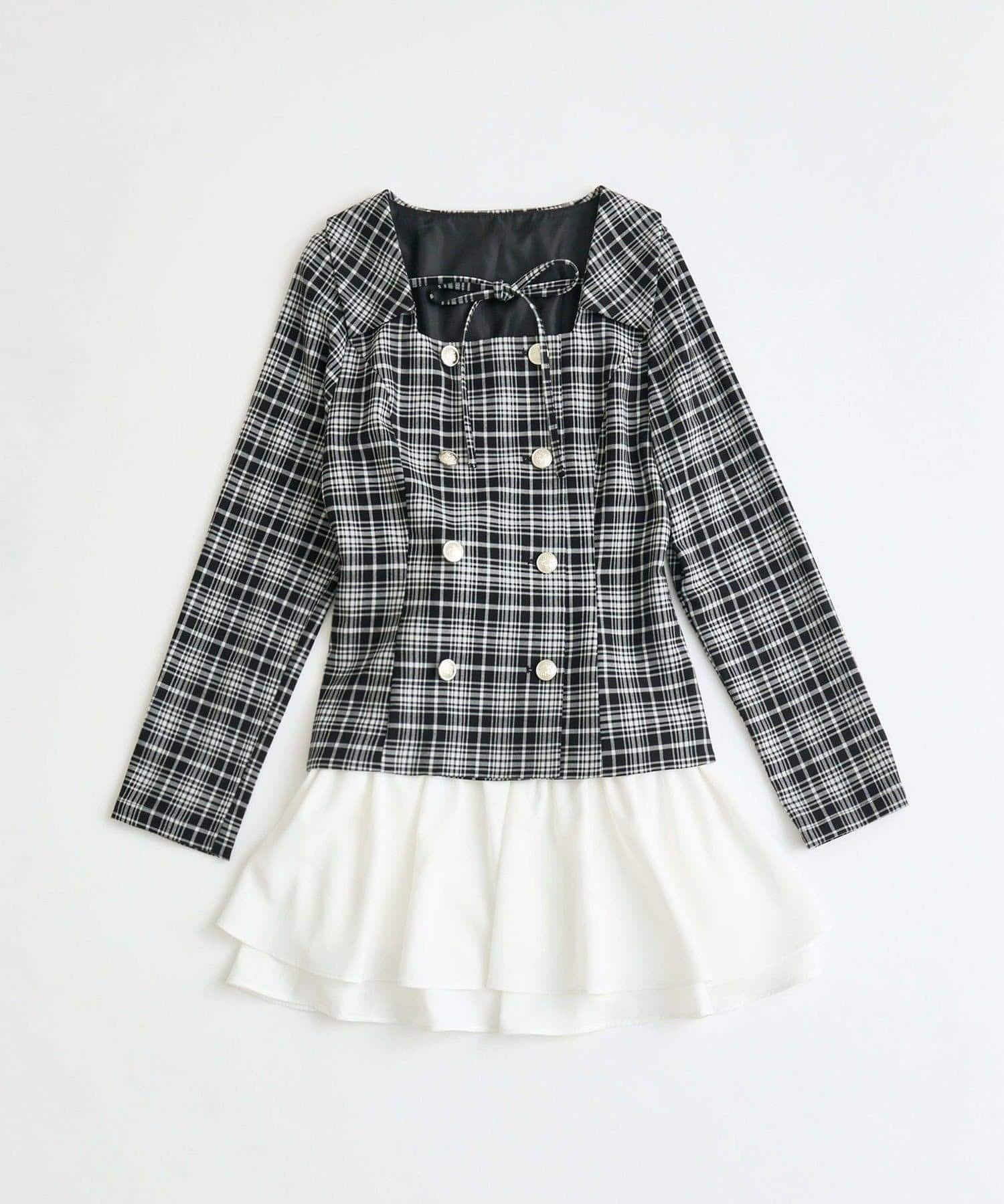 NICE CLAUP / OLIVE des OLIVE OUTLET(ナイスクラップ  / オリーブ デ オリーブ アウトレット) 【OLIVE des OLIVE】異素材ドッキングワンピース