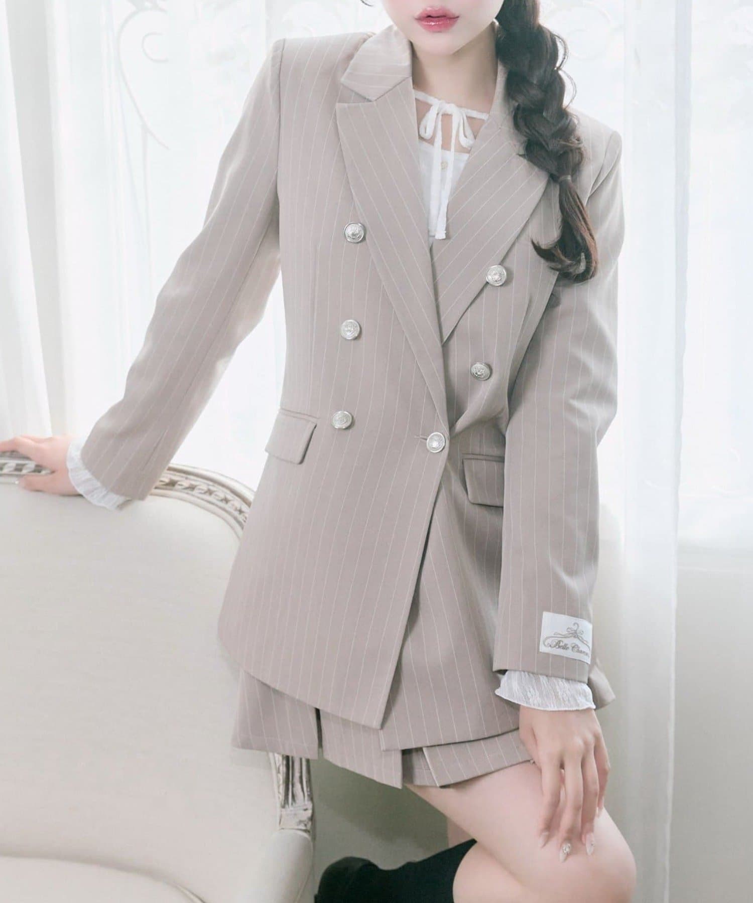 NICE CLAUP / OLIVE des OLIVE OUTLET(ナイスクラップ  / オリーブ デ オリーブ アウトレット) 【Belle Charme】サイドベルトプリーツスカート