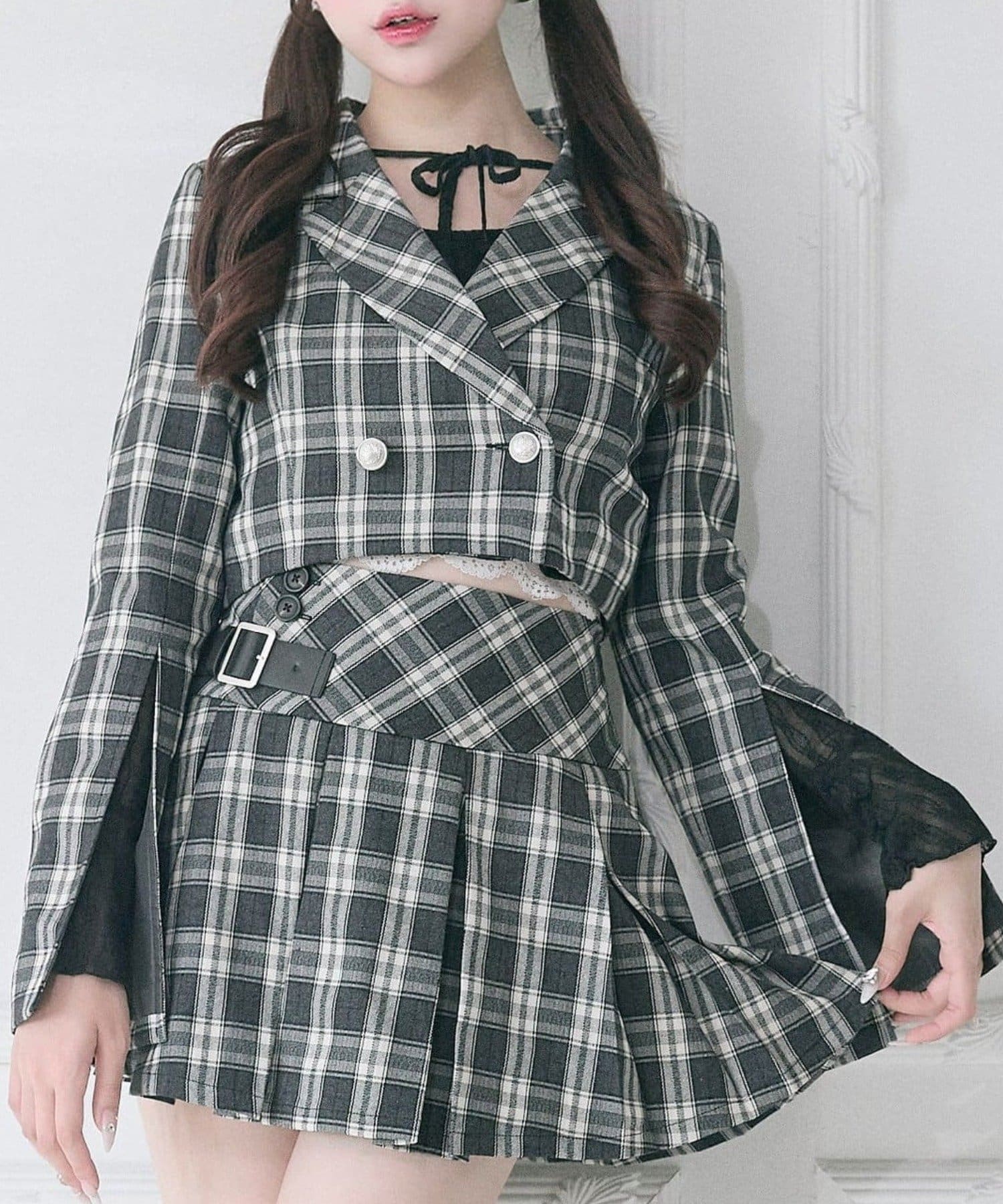 NICE CLAUP / OLIVE des OLIVE OUTLET(ナイスクラップ  / オリーブ デ オリーブ アウトレット) 【Belle Charme】サイドベルトプリーツスカート