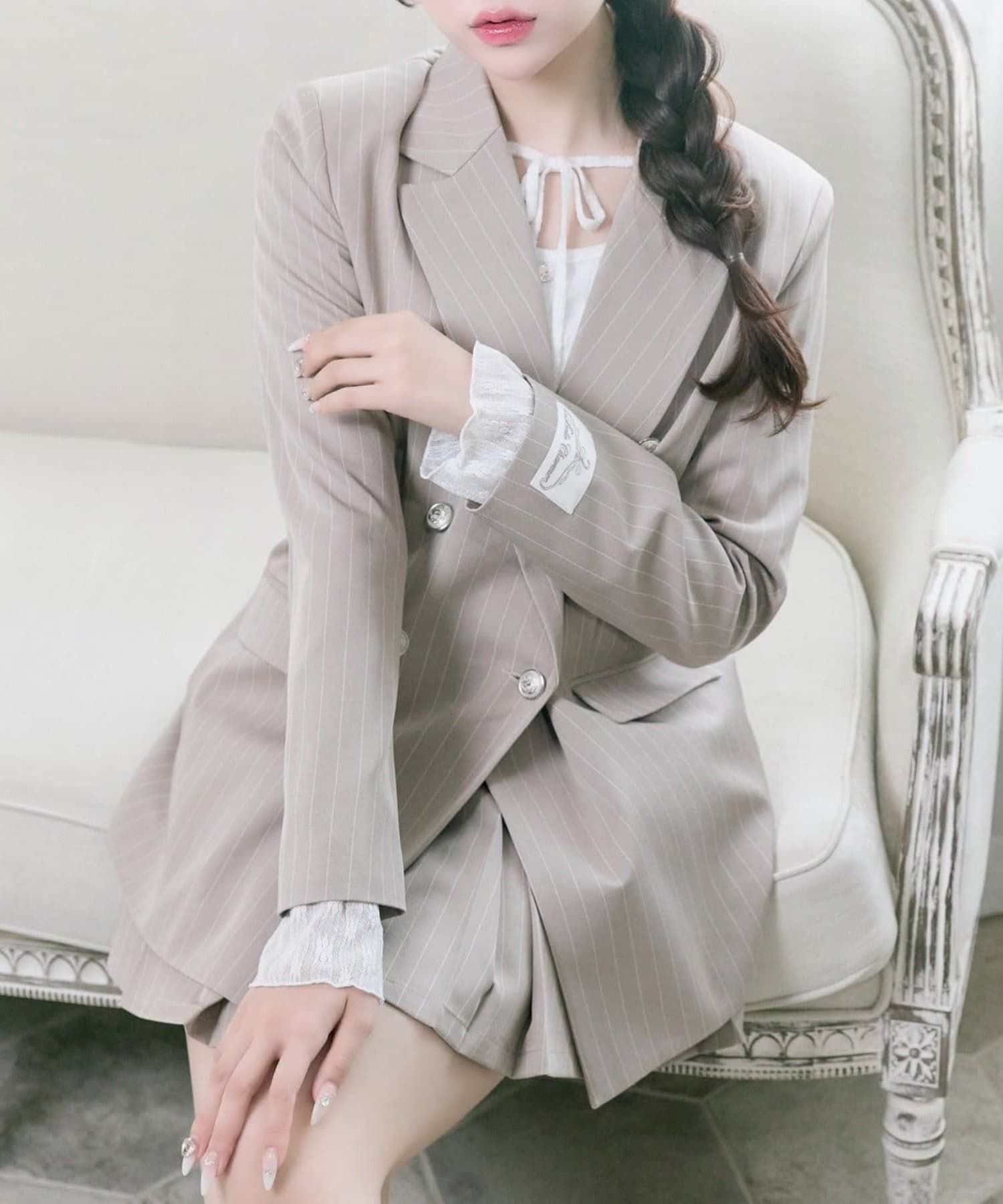 NICE CLAUP / OLIVE des OLIVE OUTLET(ナイスクラップ  / オリーブ デ オリーブ アウトレット) 【Belle Charme】スリムラインロングテーラードジャケット