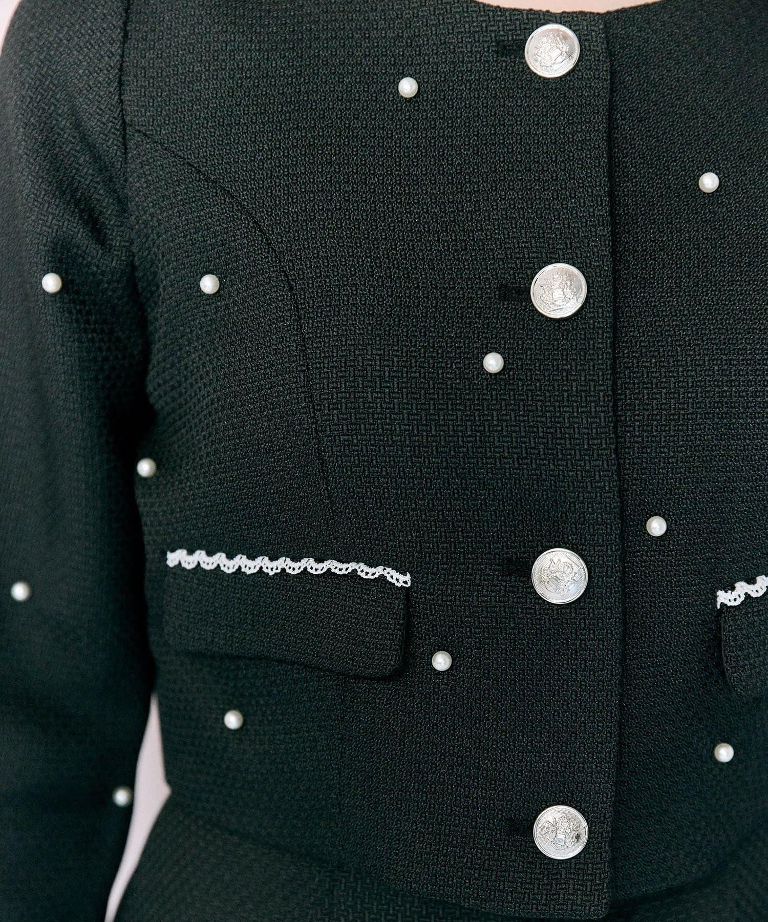 NICE CLAUP / OLIVE des OLIVE OUTLET(ナイスクラップ  / オリーブ デ オリーブ アウトレット) 【Belle Charme】パールツイードジャケット