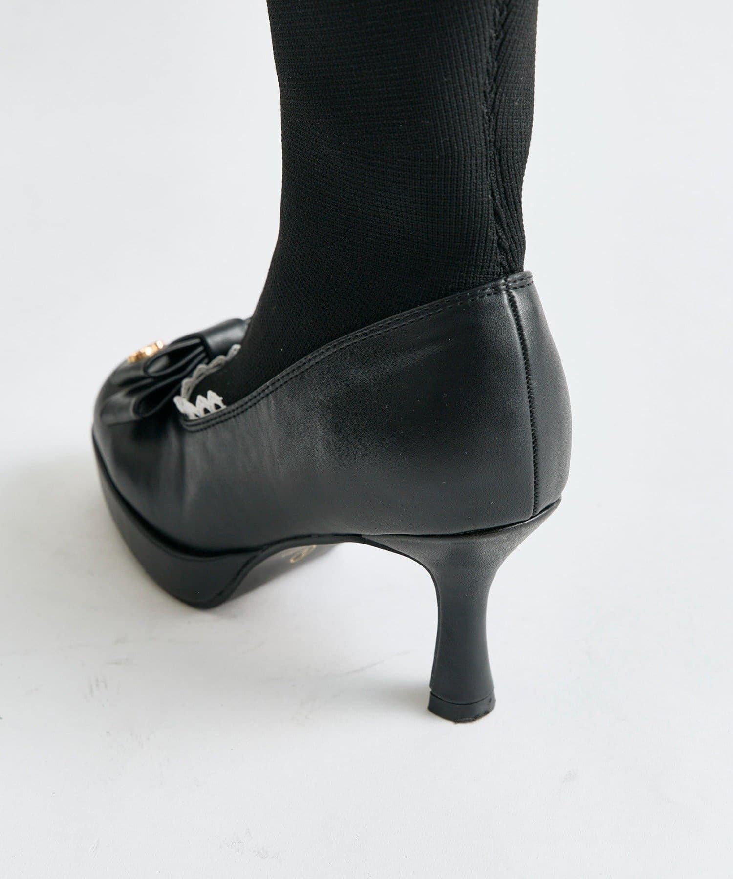 NICE CLAUP / OLIVE des OLIVE OUTLET(ナイスクラップ  / オリーブ デ オリーブ アウトレット) 【Belle Charme】リボンソックスブーツ