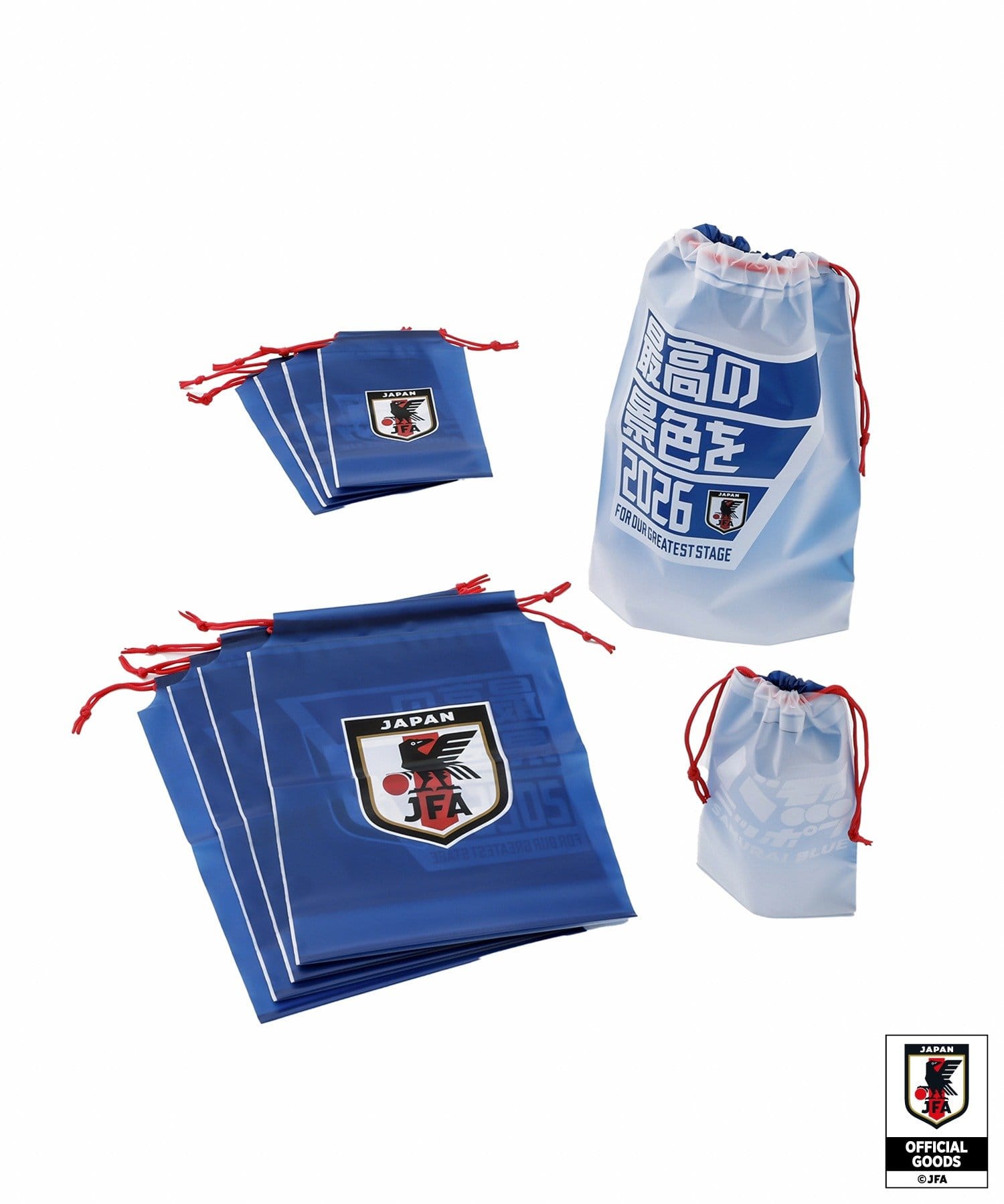 3COINS(スリーコインズ) LOGO半透明巾着サッカー日本代表ver.