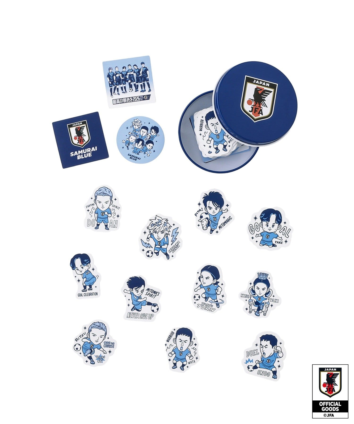 3COINS(スリーコインズ) 缶入りステッカーサッカー日本代表ver.