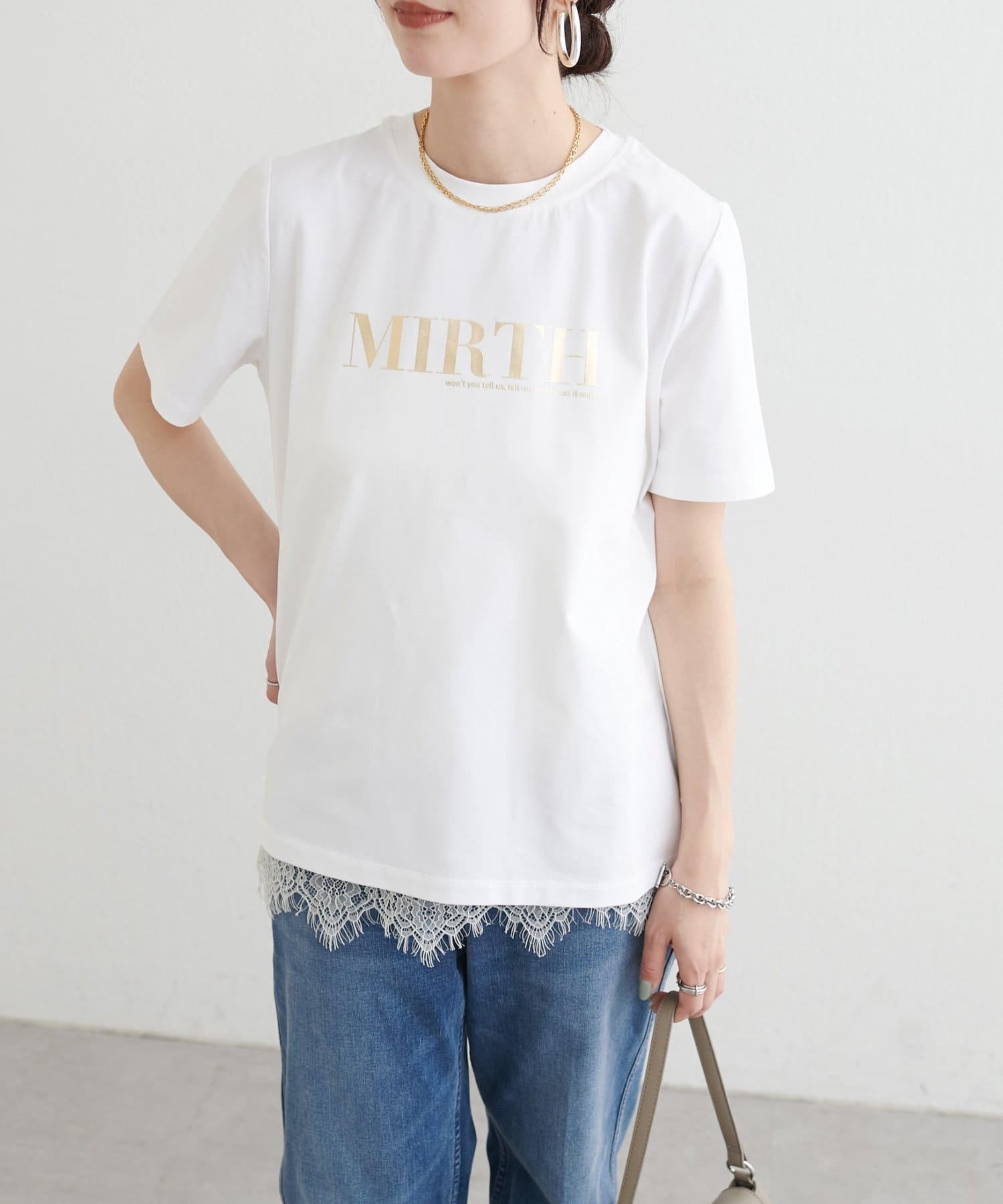 LARUTA(ラルータ) シルケットロゴTシャツ