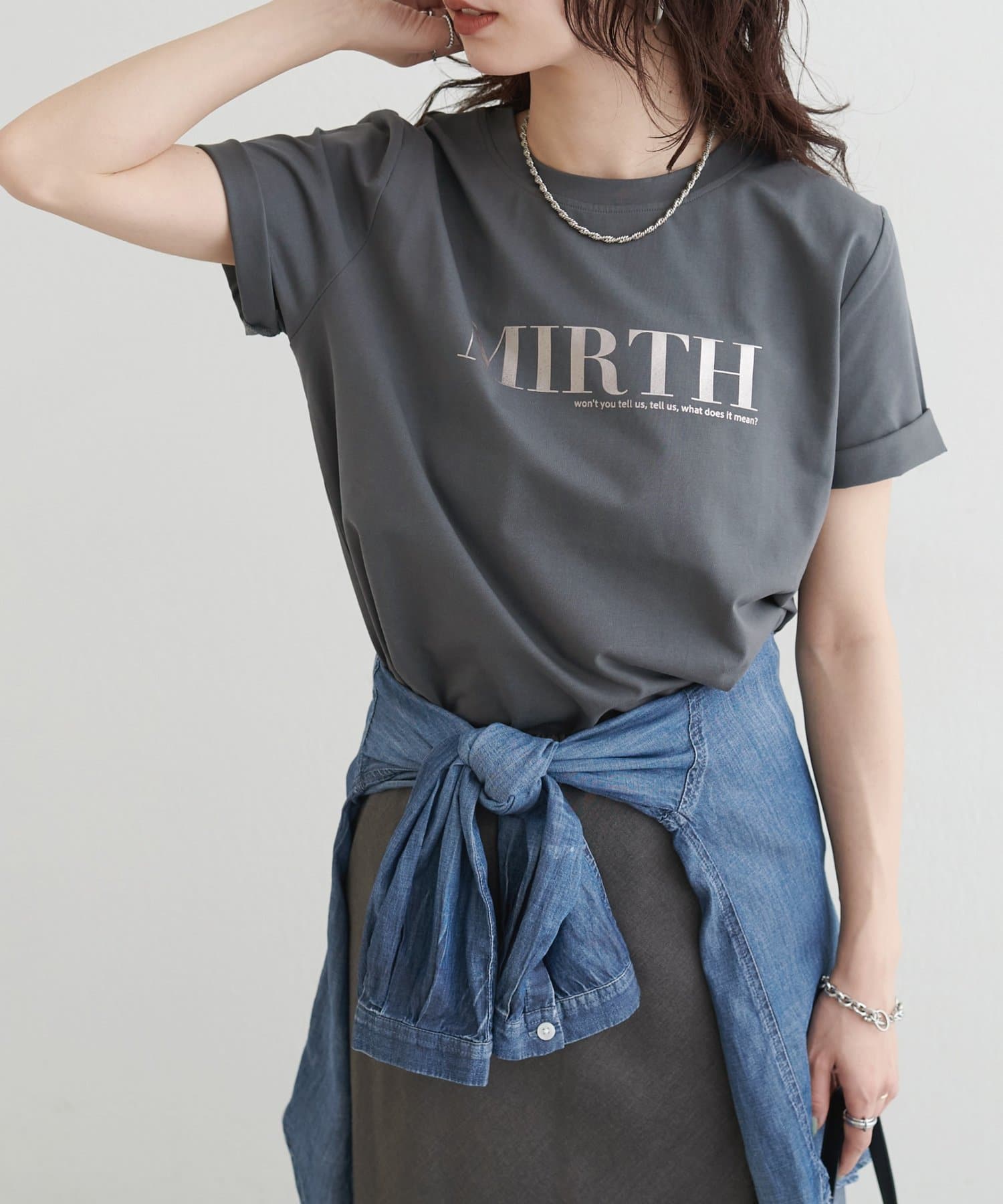 LARUTA(ラルータ) シルケットロゴTシャツ