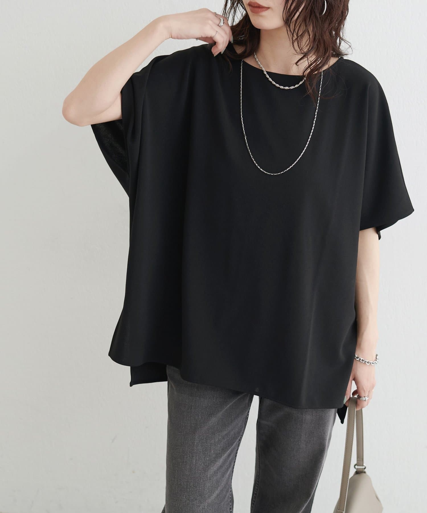 LARUTA(ラルータ) カットジョーゼットショルダープルオーバー