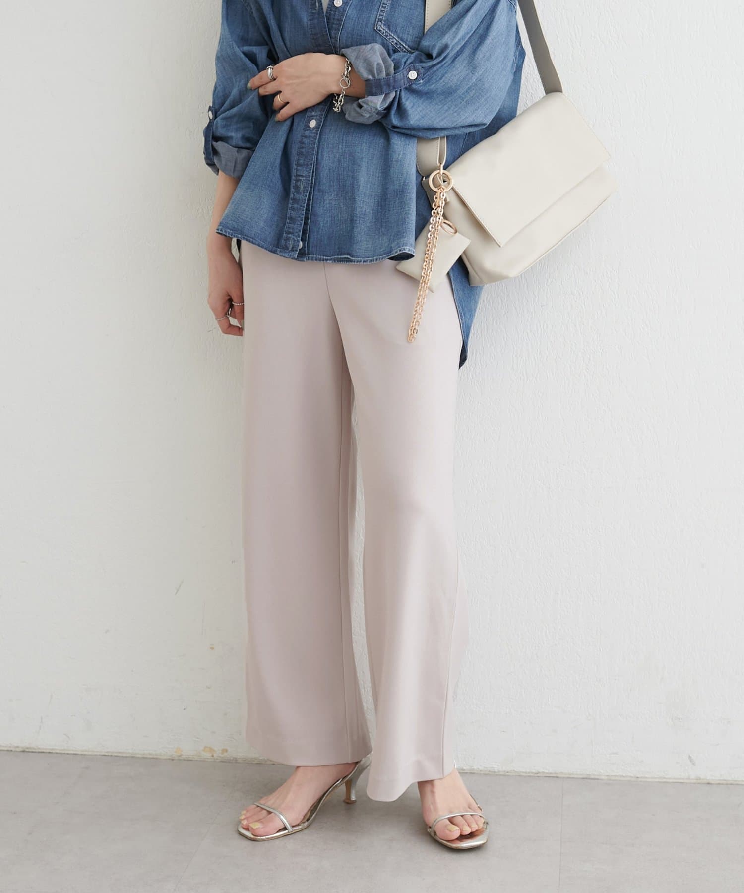 LARUTA(ラルータ) カットジョーゼットイージーパンツ