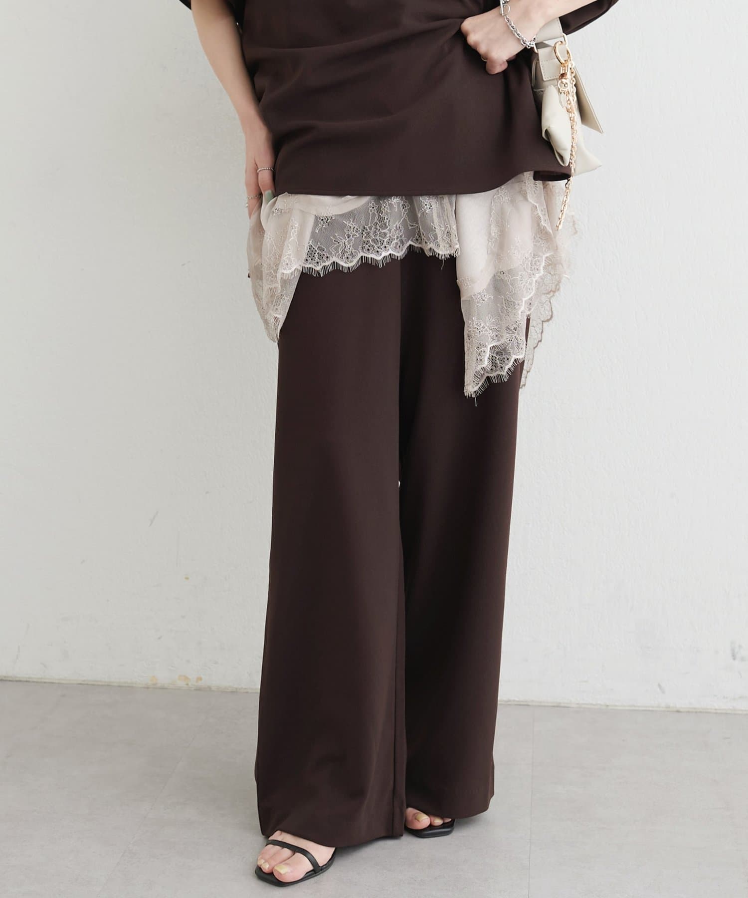 LARUTA(ラルータ) カットジョーゼットイージーパンツ