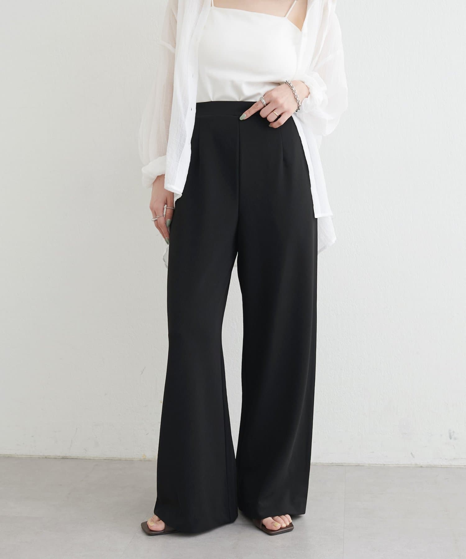 LARUTA(ラルータ) カットジョーゼットイージーパンツ