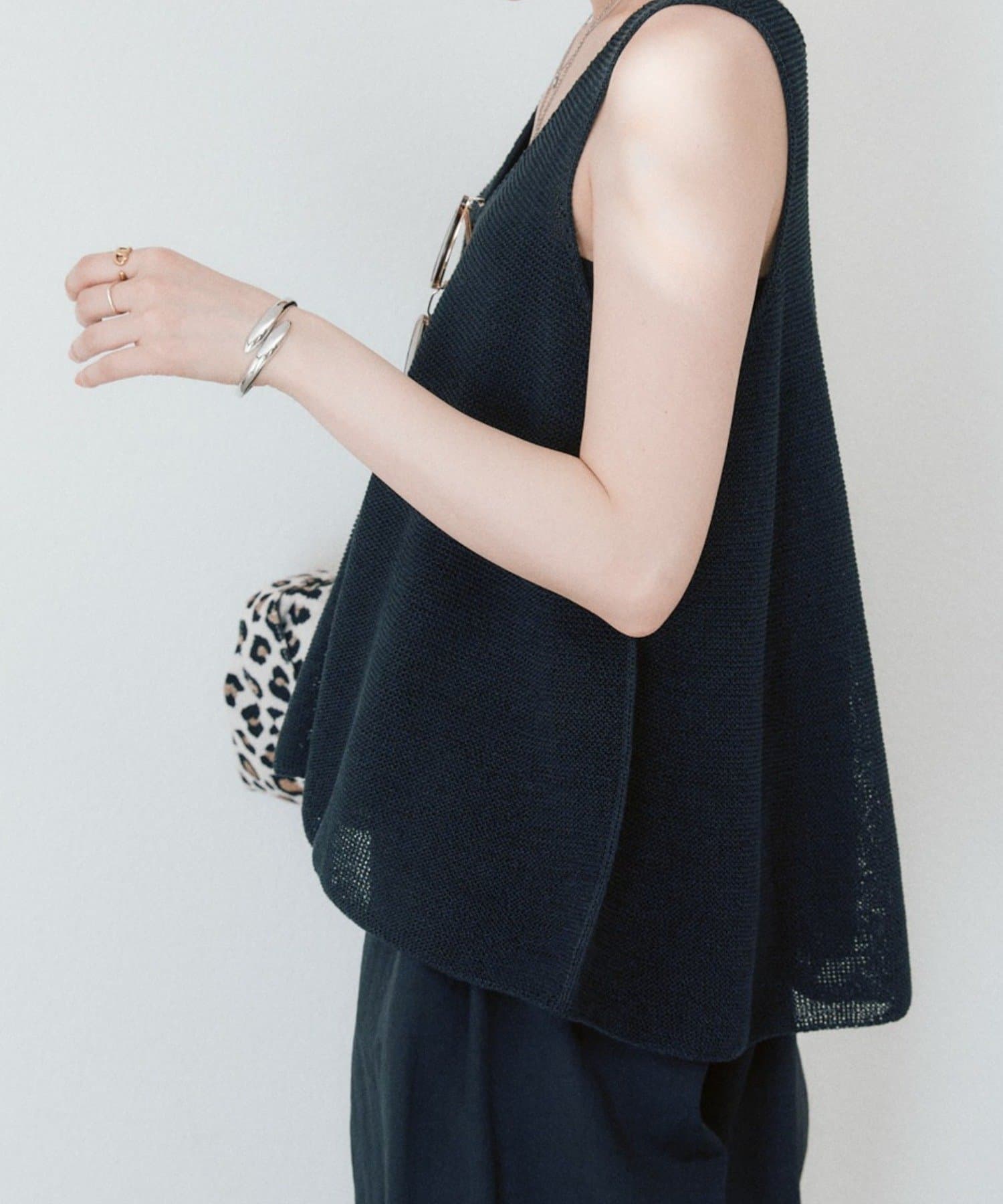 RIVE DROITE(リヴドロワ) 予約【涼感素材】ペーパーヤーンAラインニットタンク / 6月上旬お届け予定