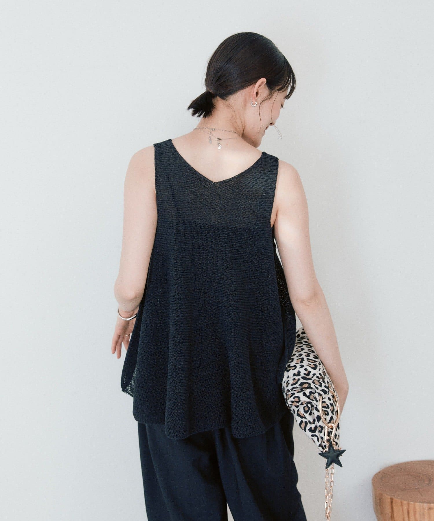 RIVE DROITE(リヴドロワ) 予約【涼感素材】ペーパーヤーンAラインニットタンク / 6月上旬お届け予定