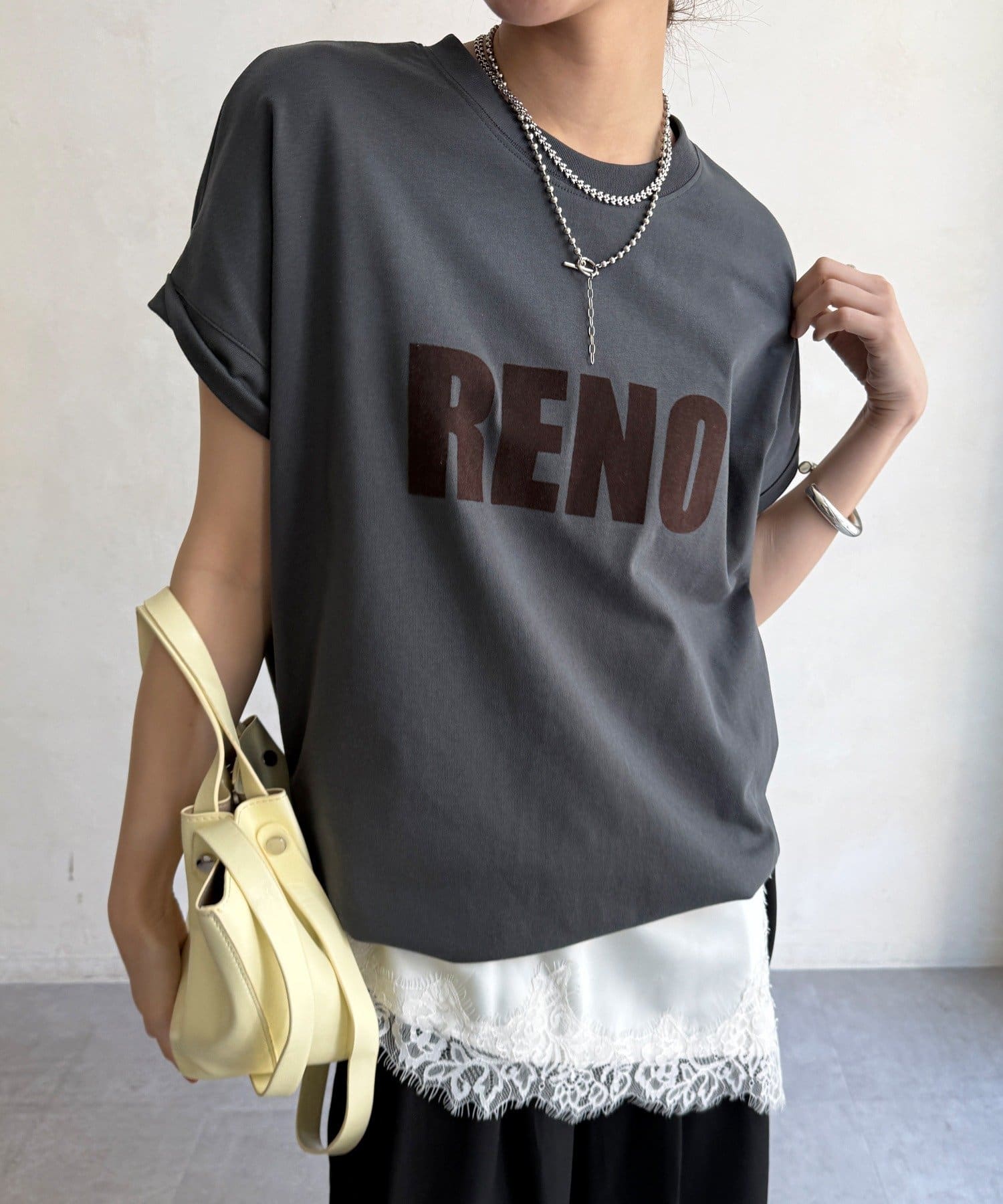 DOUDOU(ドゥドゥ) 接触冷感2WAYフロッキーロゴTEE