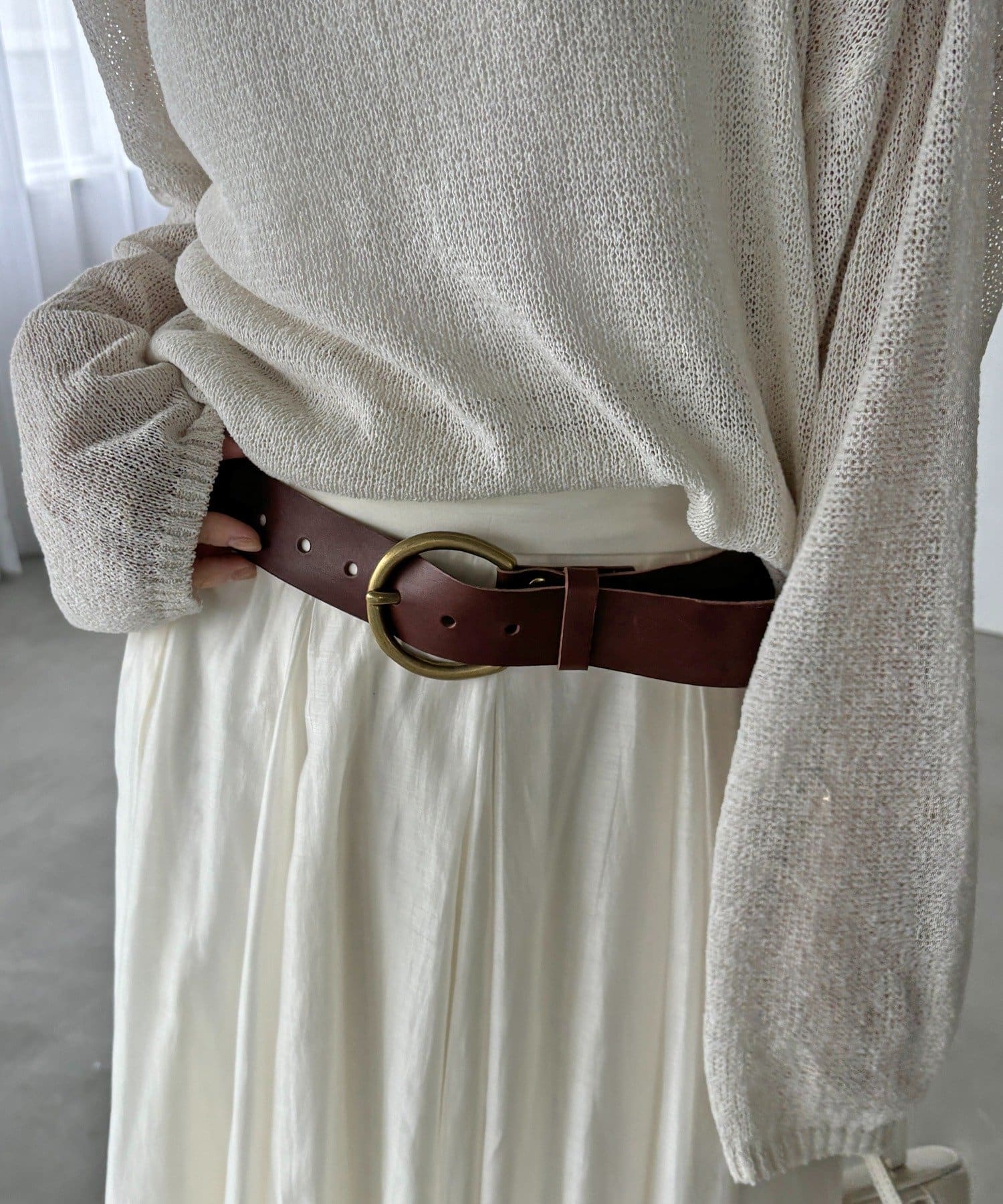 DOUDOU(ドゥドゥ) ウォッシュレザーベルト