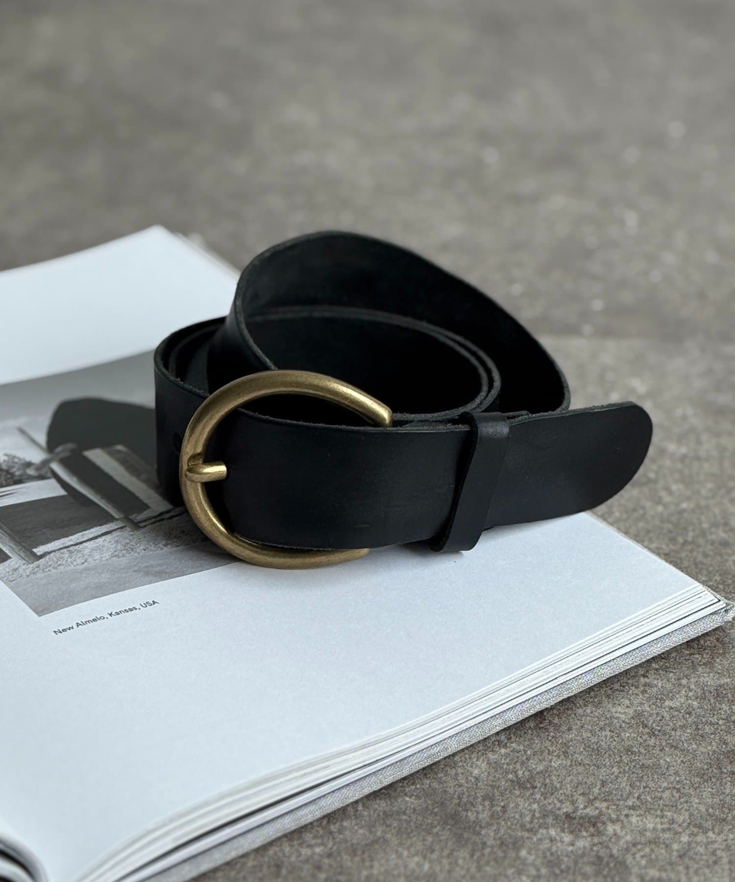 DOUDOU(ドゥドゥ) ウォッシュレザーベルト