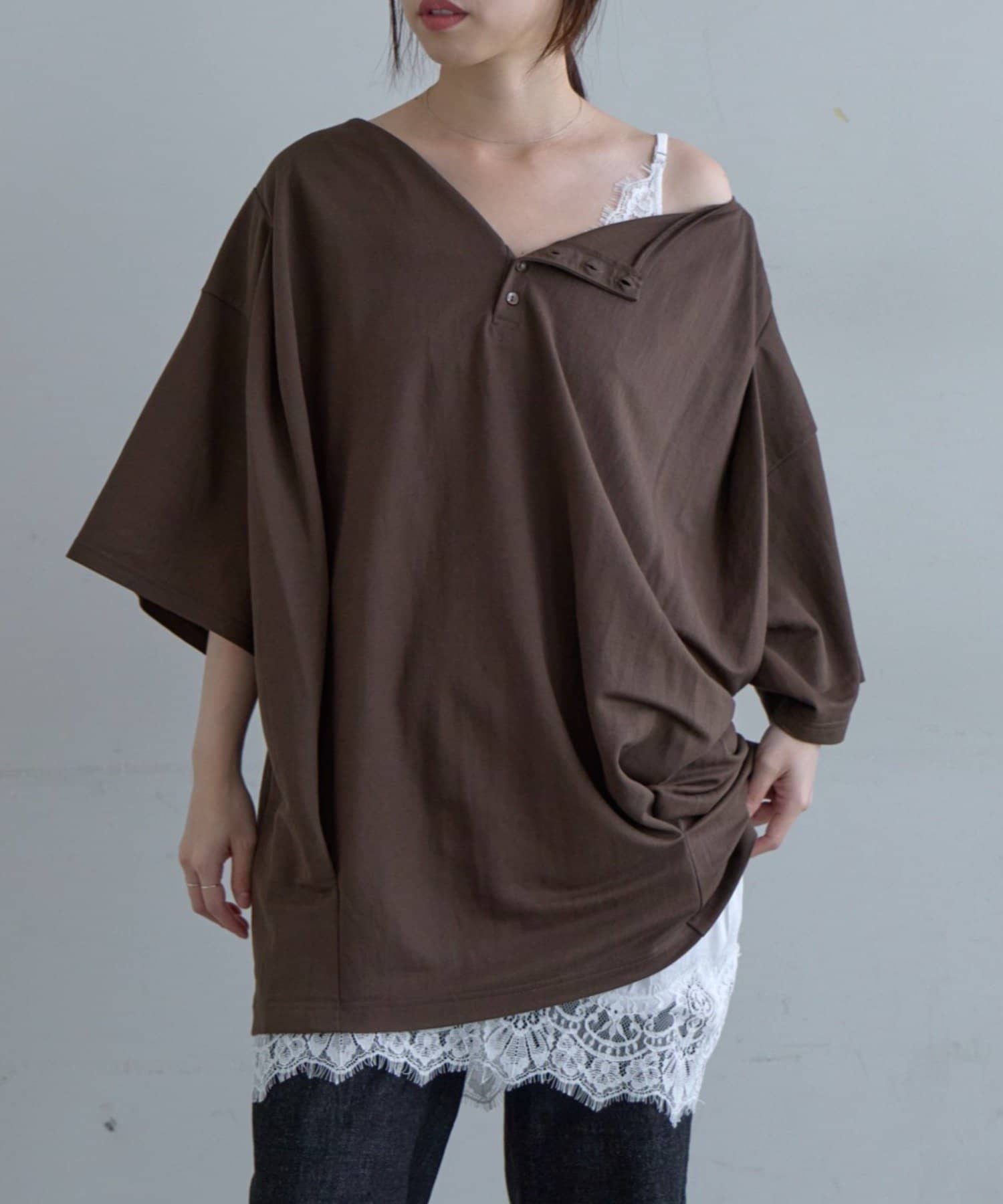 SHENERY(シーナリー) 2WAYヘンリーBIGTee