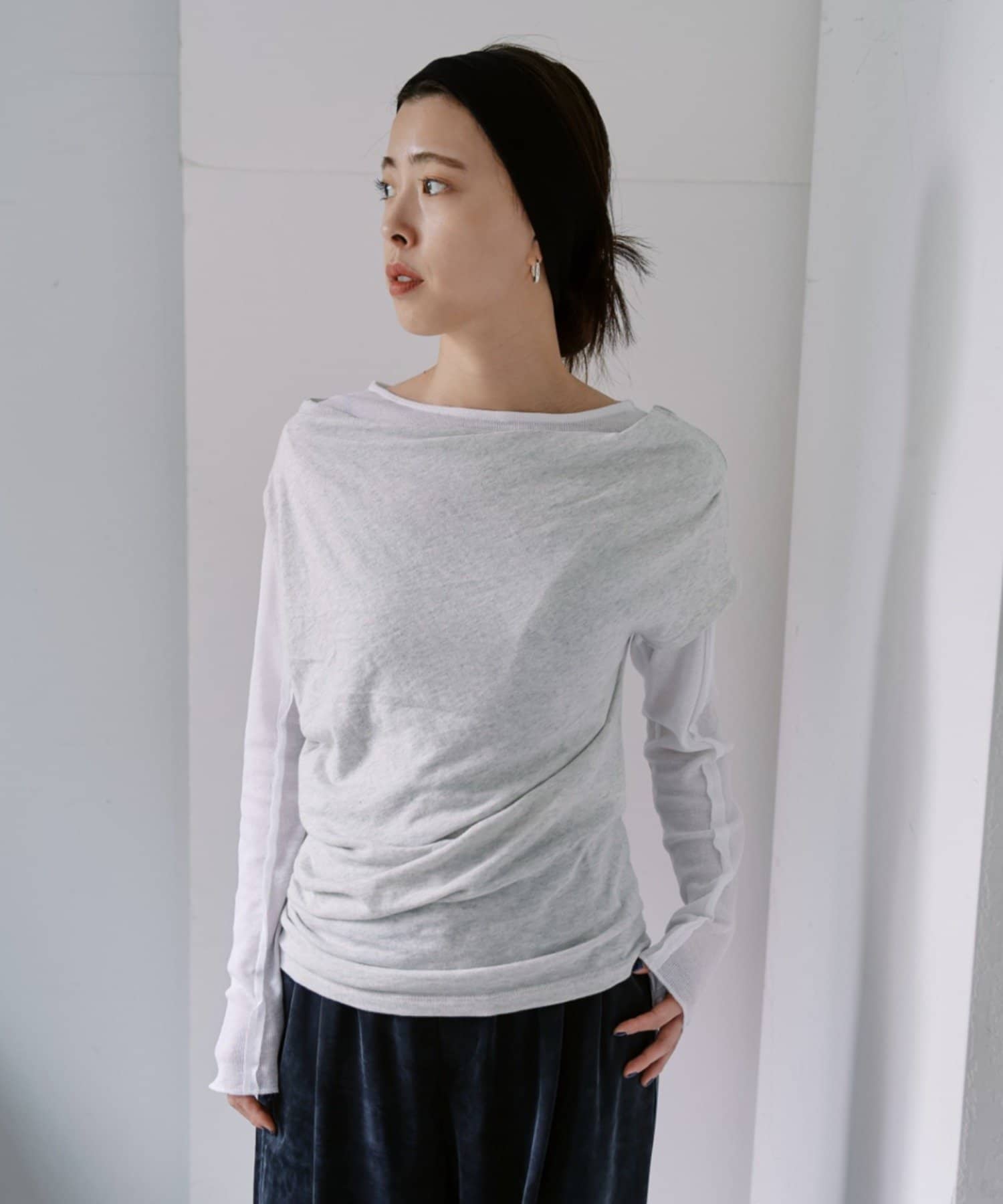 SHENERY(シーナリー) アシメネックTee