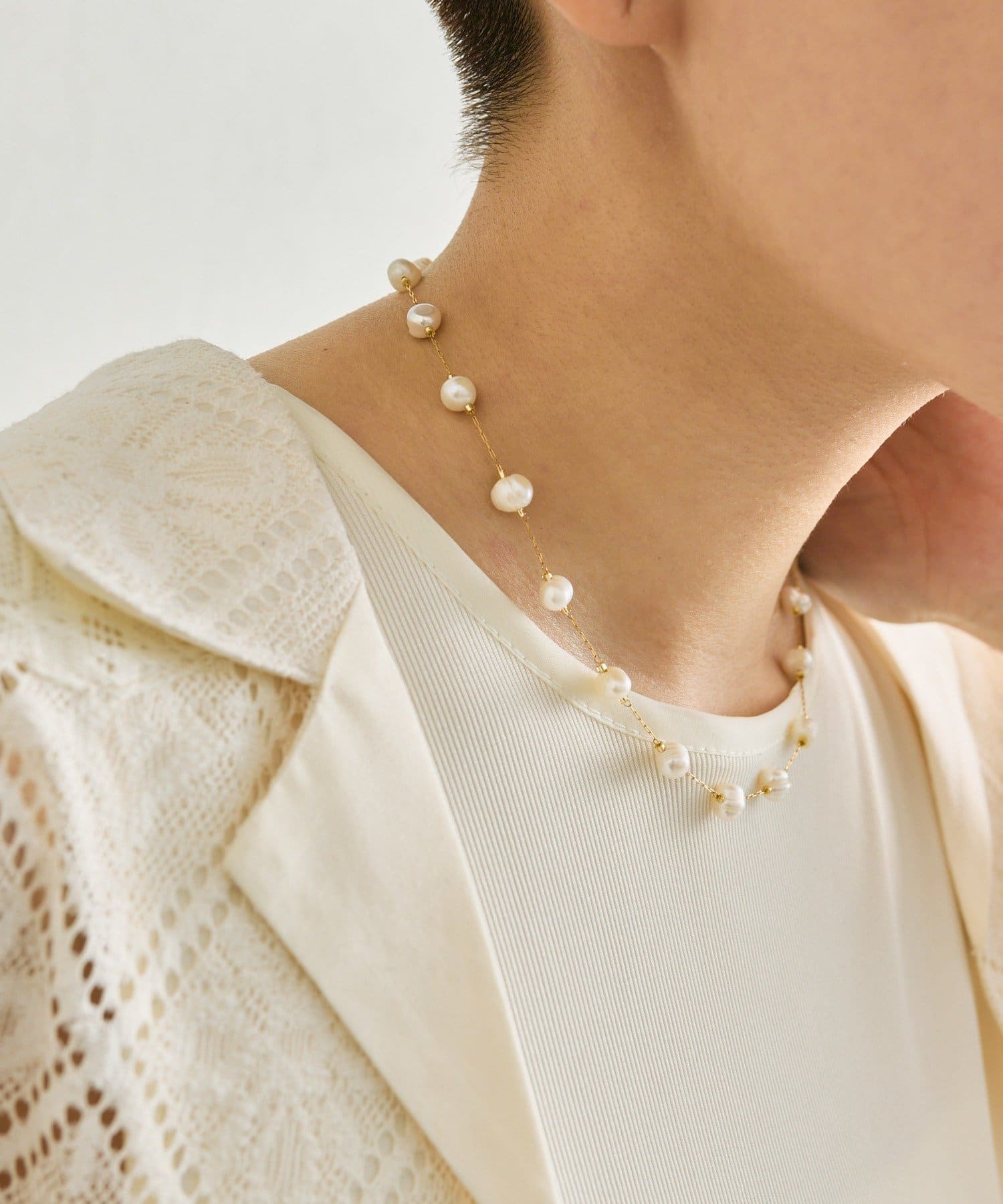 ear PAPILLONNER(イア パピヨネ) 【ELI ON EAR(エリオンイヤー】パールネックレス