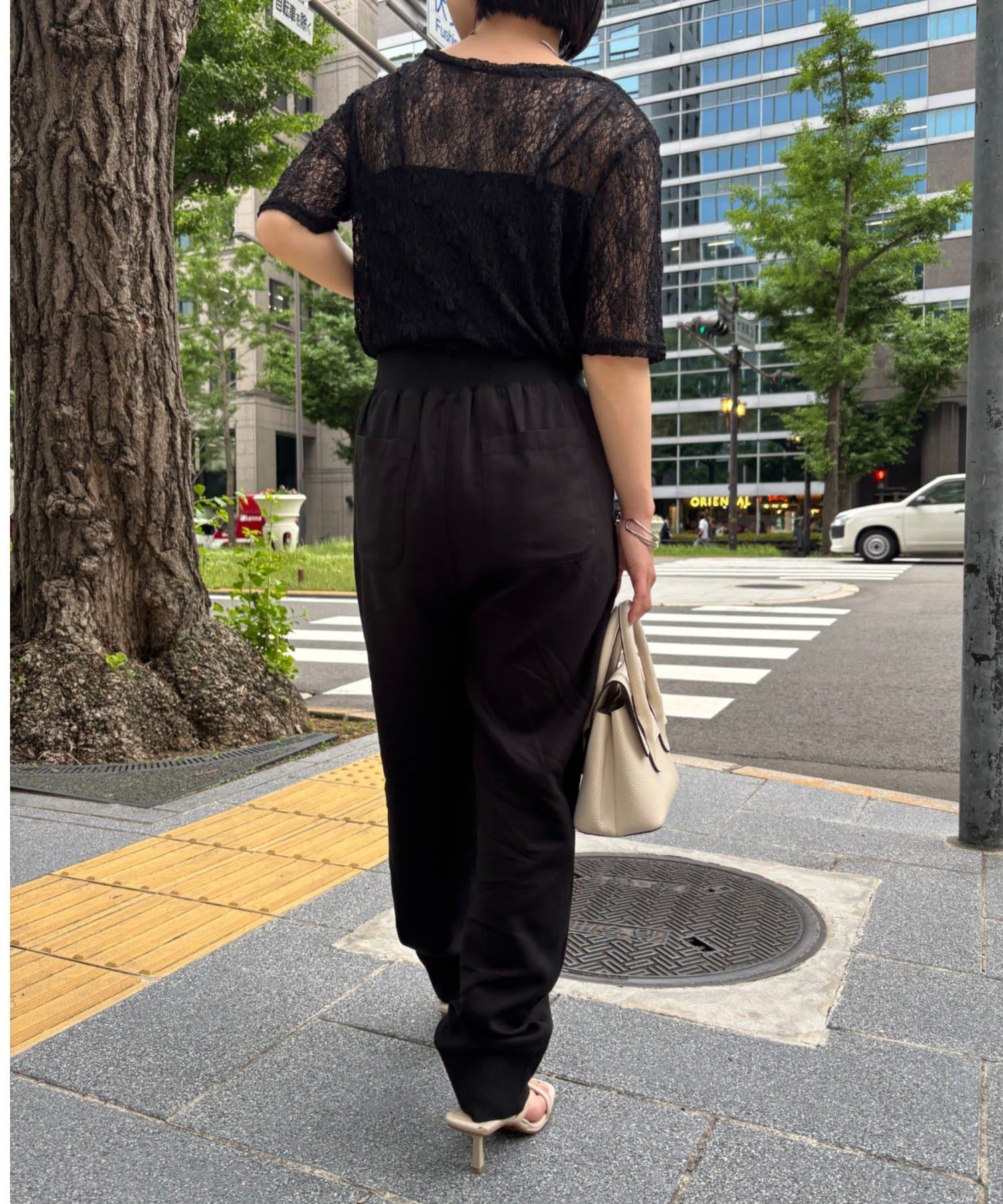 Jena　espace merveilleux(ジェナ　エスパスメルヴェイユ) 【PalinkA/パリンカ】ハーフスリーブレースTシャツ