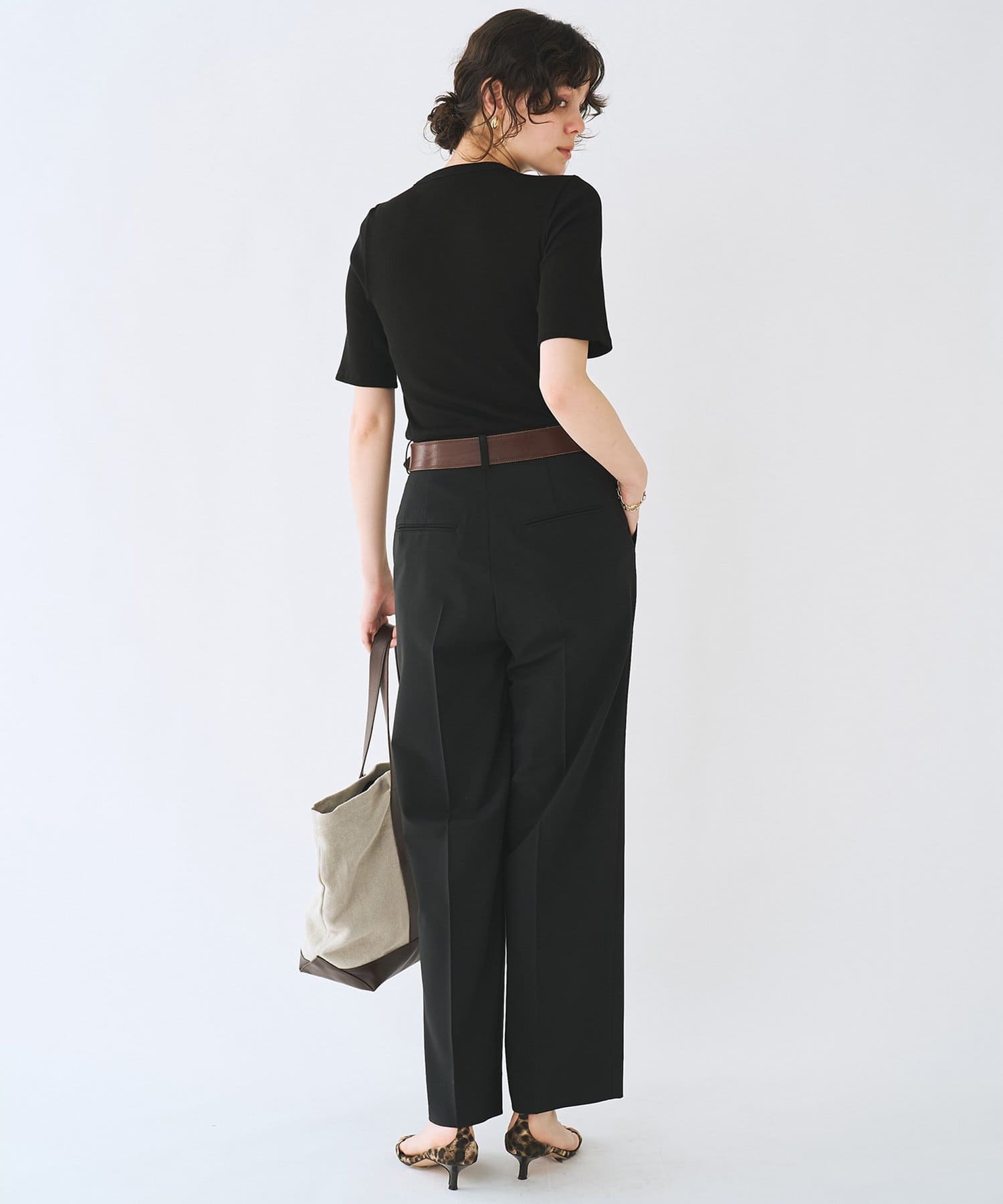 Whim Gazette(ウィム ガゼット) 半袖クルーネックテレコカットソー