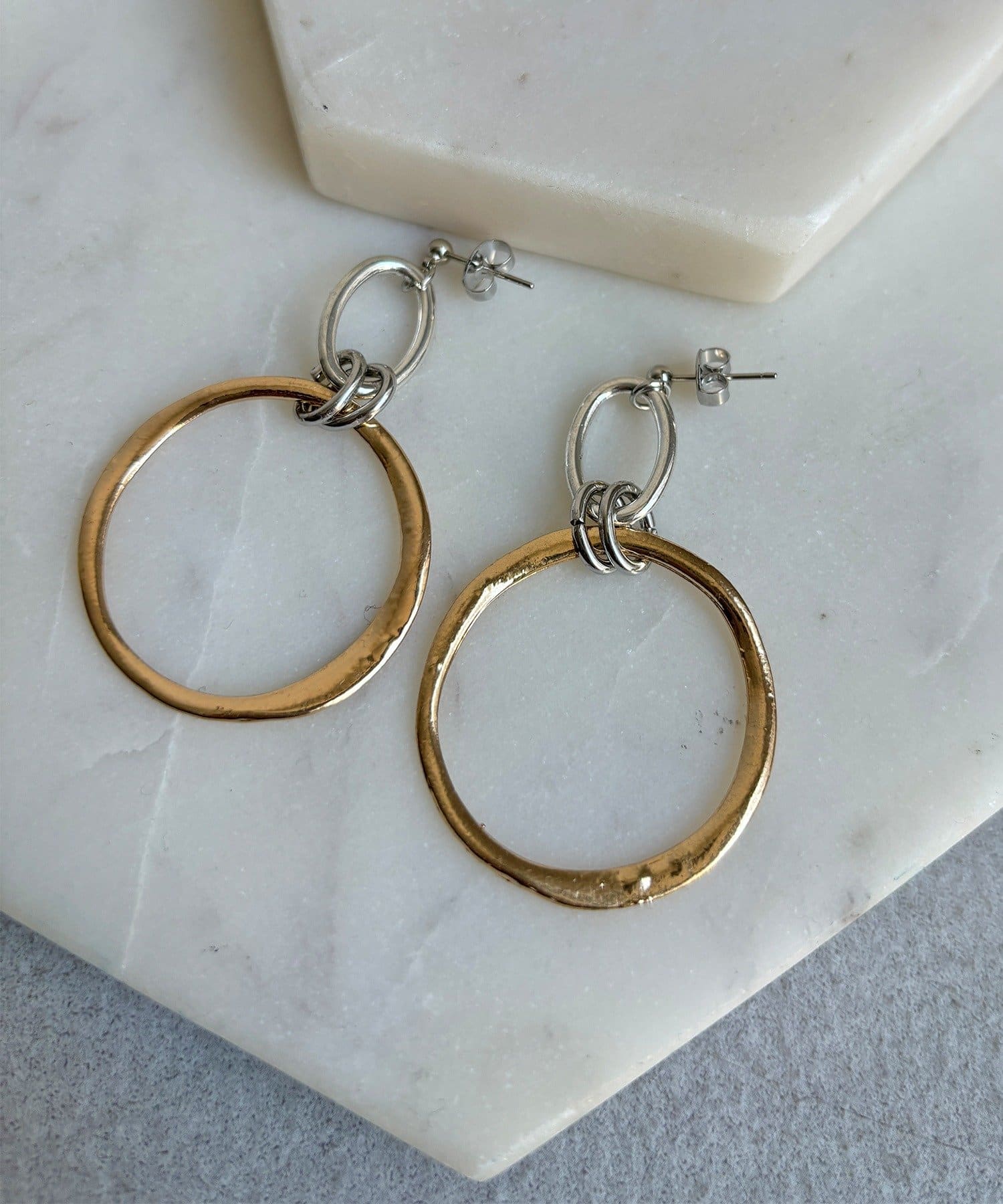 DOUDOU(ドゥドゥ) 【WEB限定】Two Tone Ringピアス