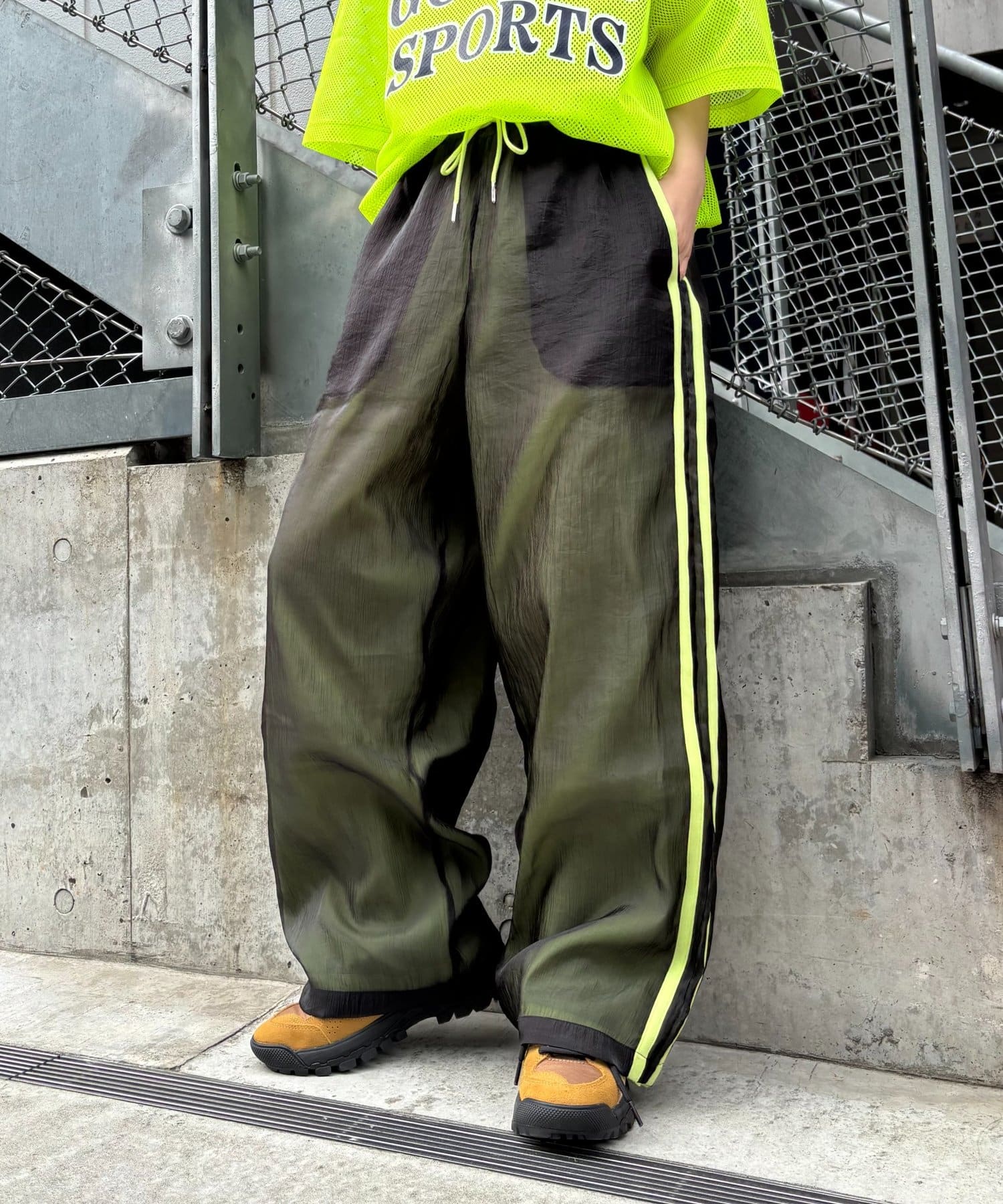 CIAOPANIC TYPY(チャオパニックティピー) 【SOUNDS GOOOOD】レイヤードシアーイージーパンツ