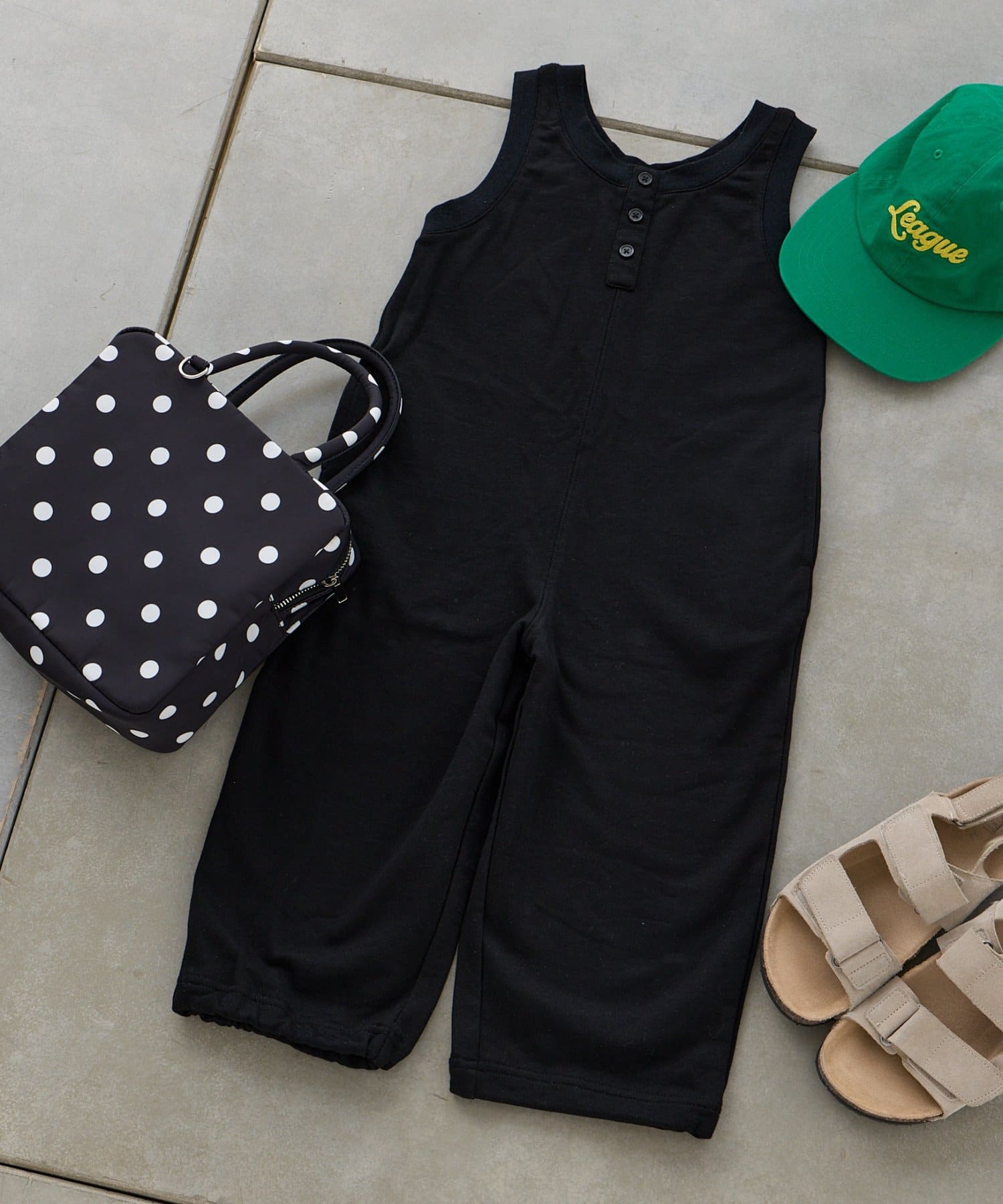 CIAOPANIC TYPY(チャオパニックティピー) 【KIDS】裾ドロスト裏毛ヘンリーオールインワン